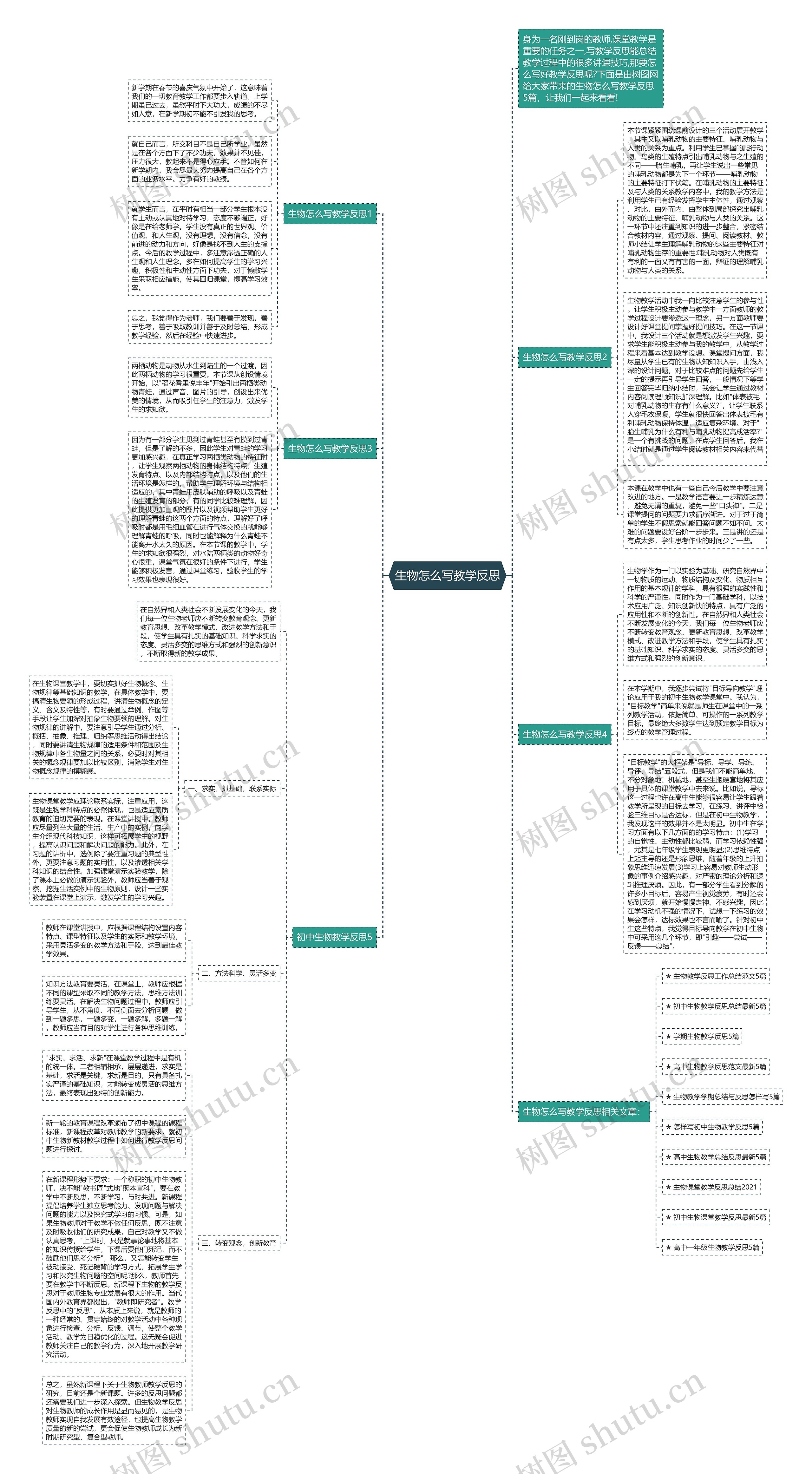 生物怎么写教学反思思维导图