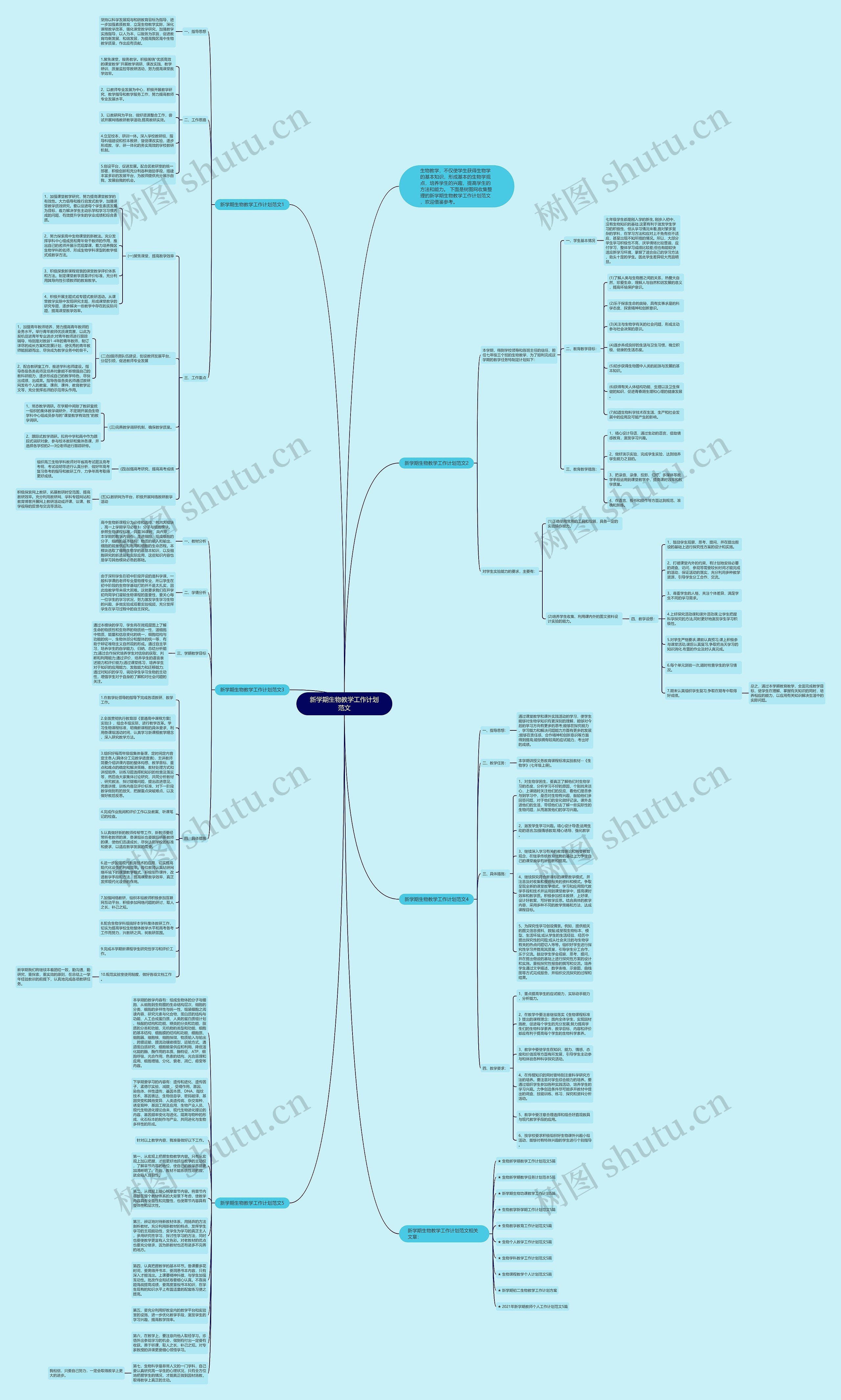 新学期生物教学工作计划范文思维导图