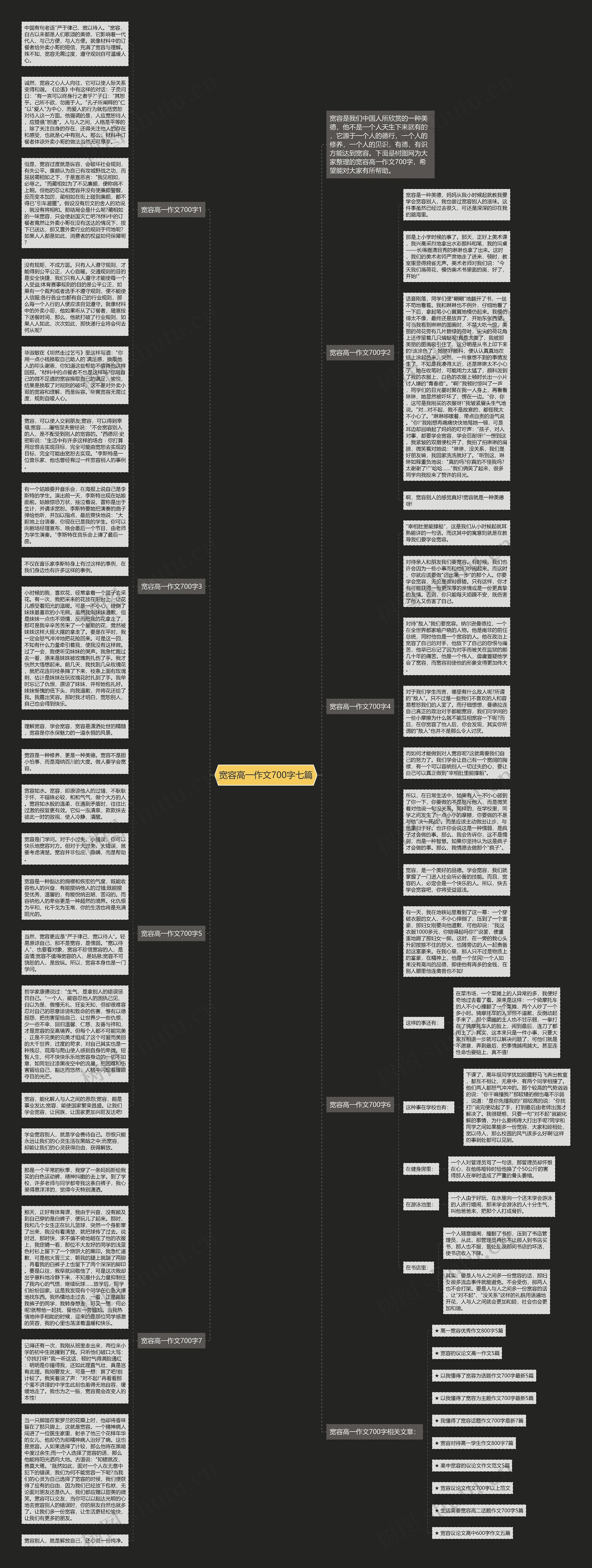 宽容高一作文700字七篇思维导图