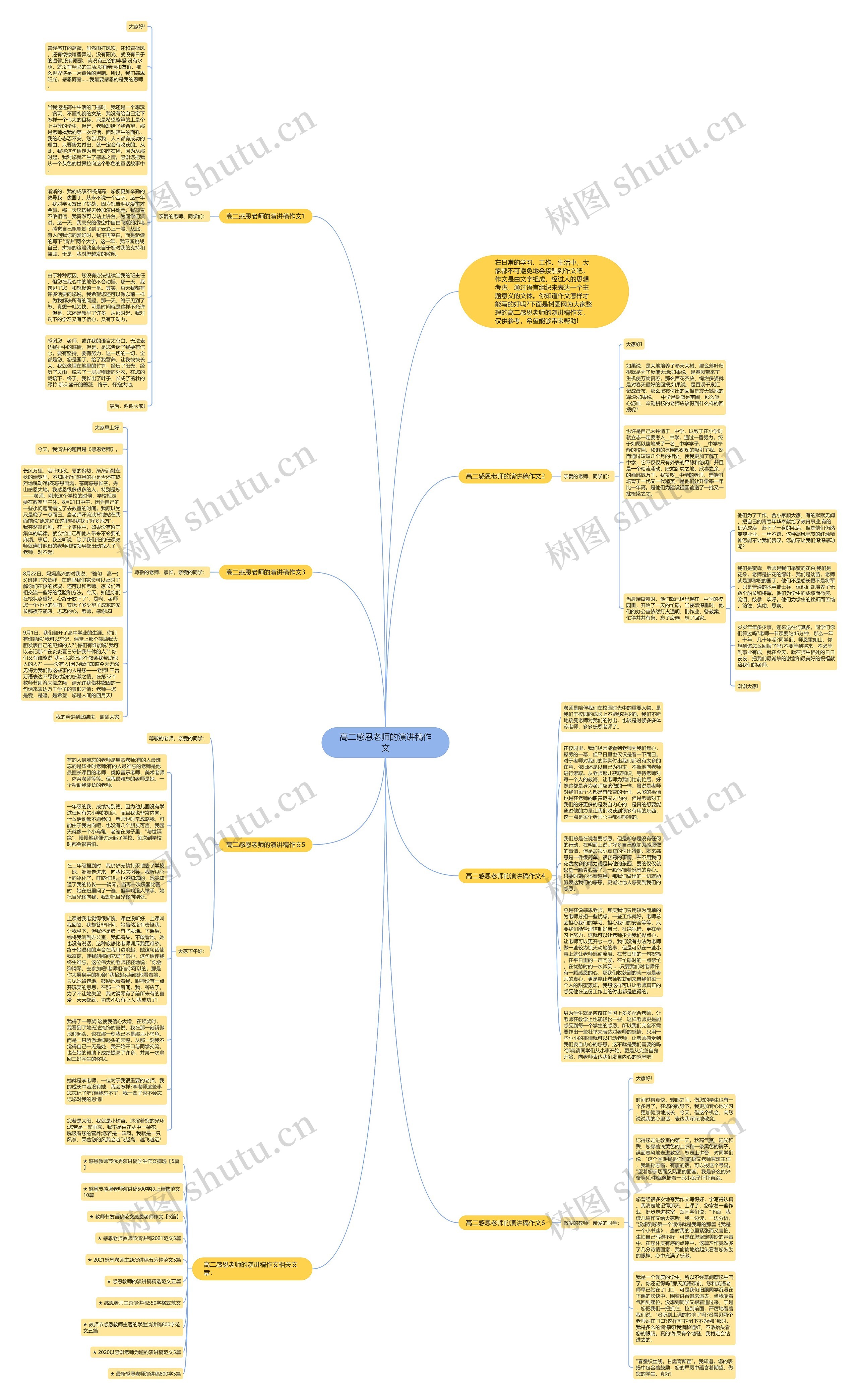 高二感恩老师的演讲稿作文思维导图