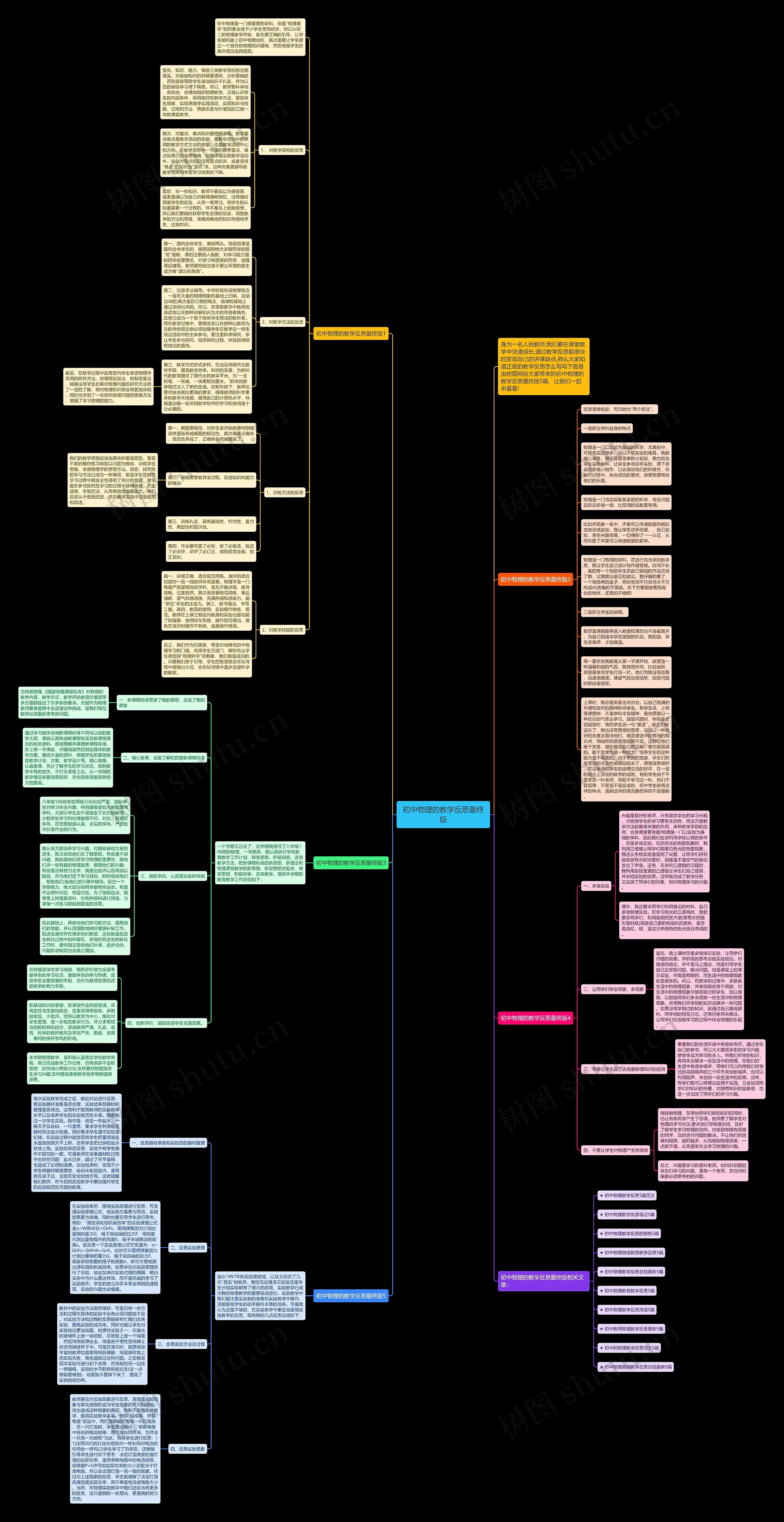 初中物理的教学反思最终版思维导图