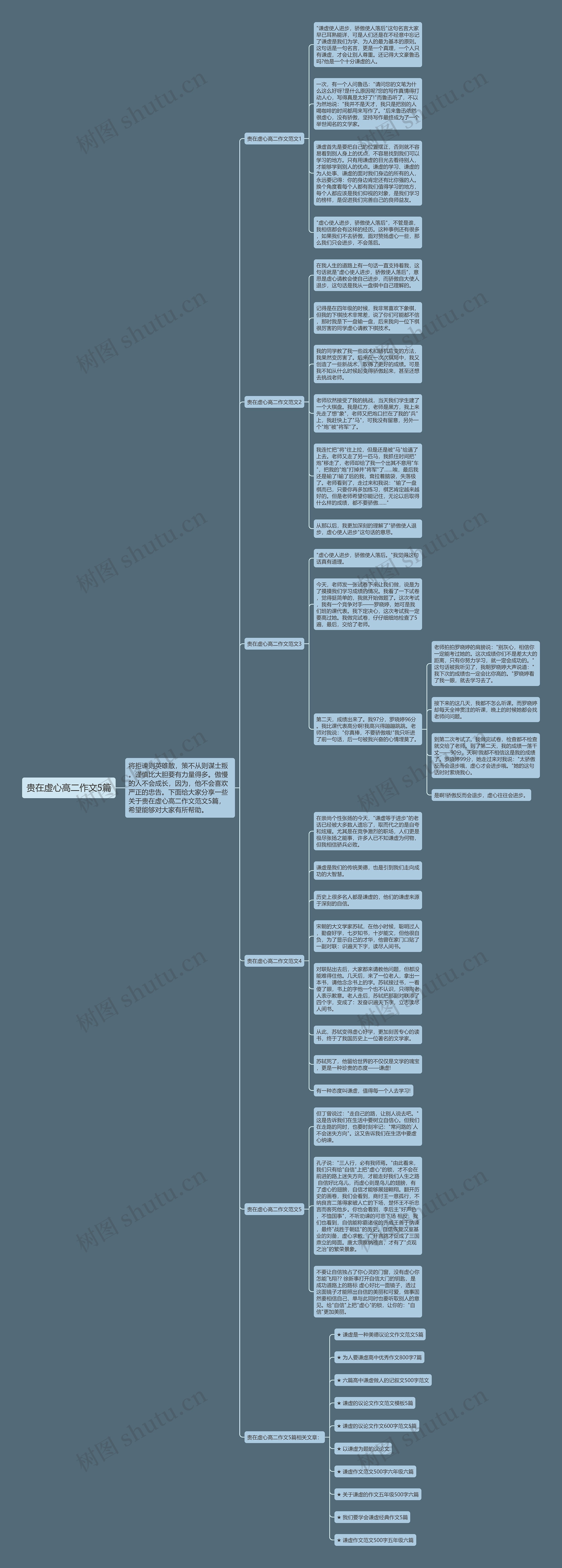 贵在虚心高二作文5篇思维导图