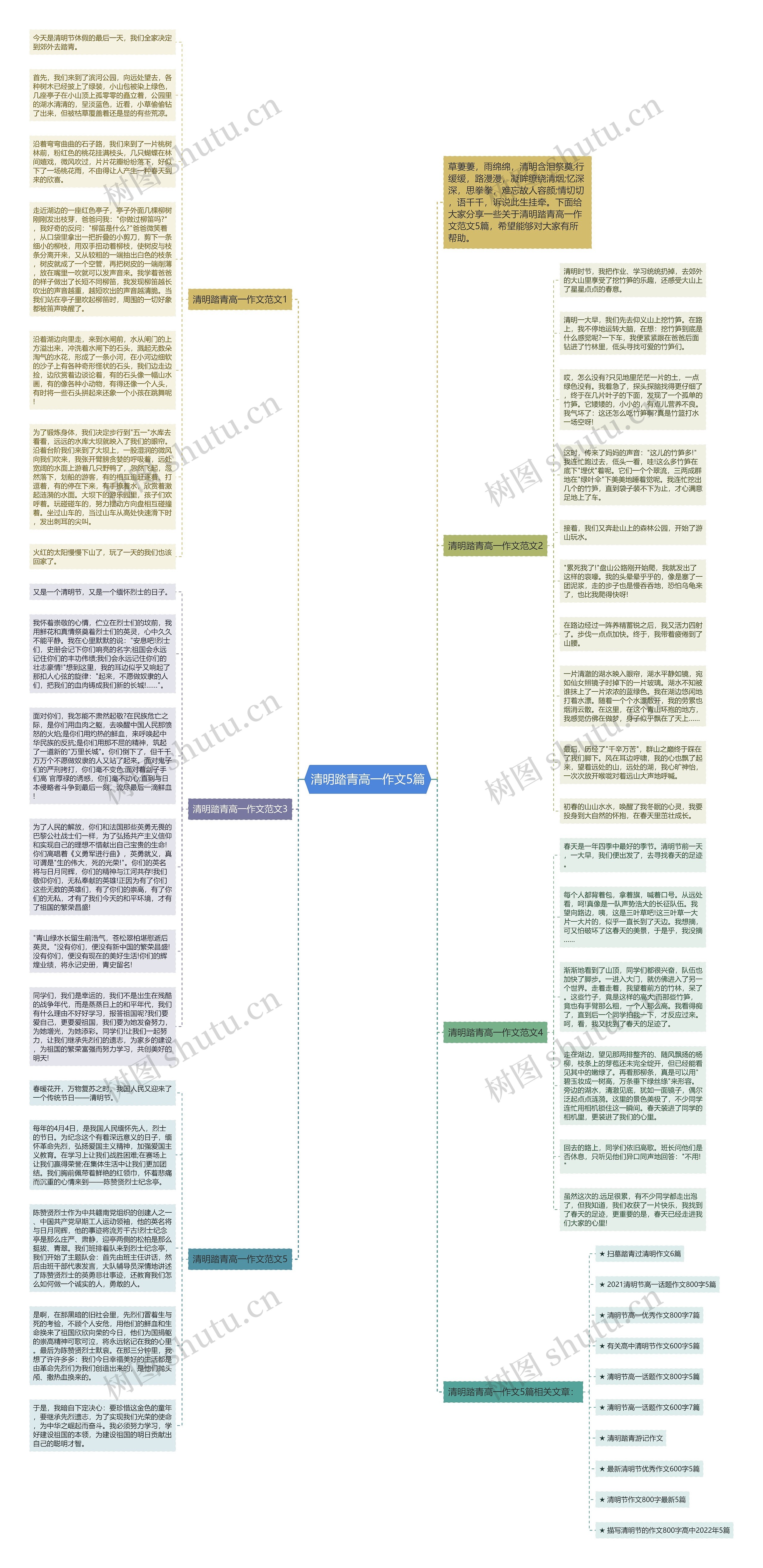 清明踏青高一作文5篇思维导图