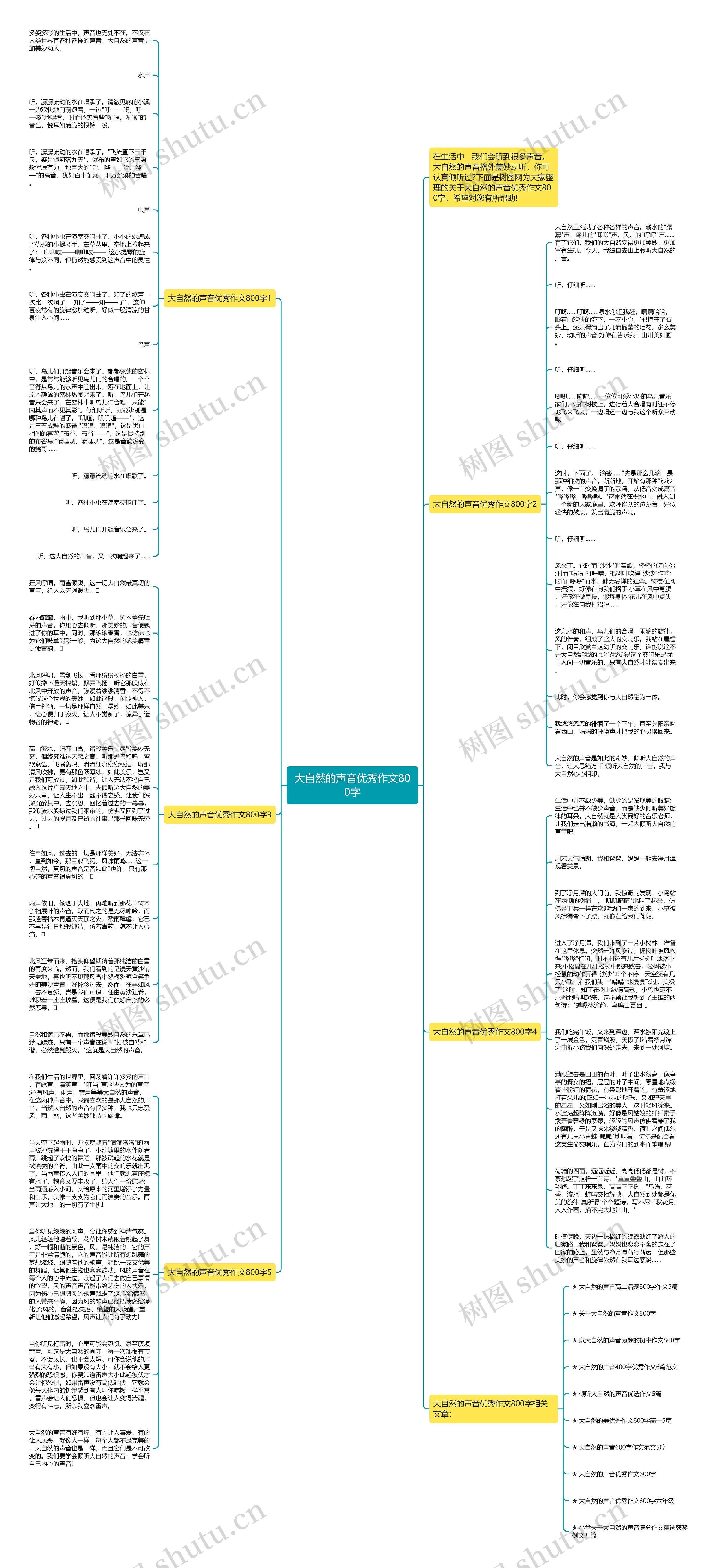 大自然的声音优秀作文800字思维导图