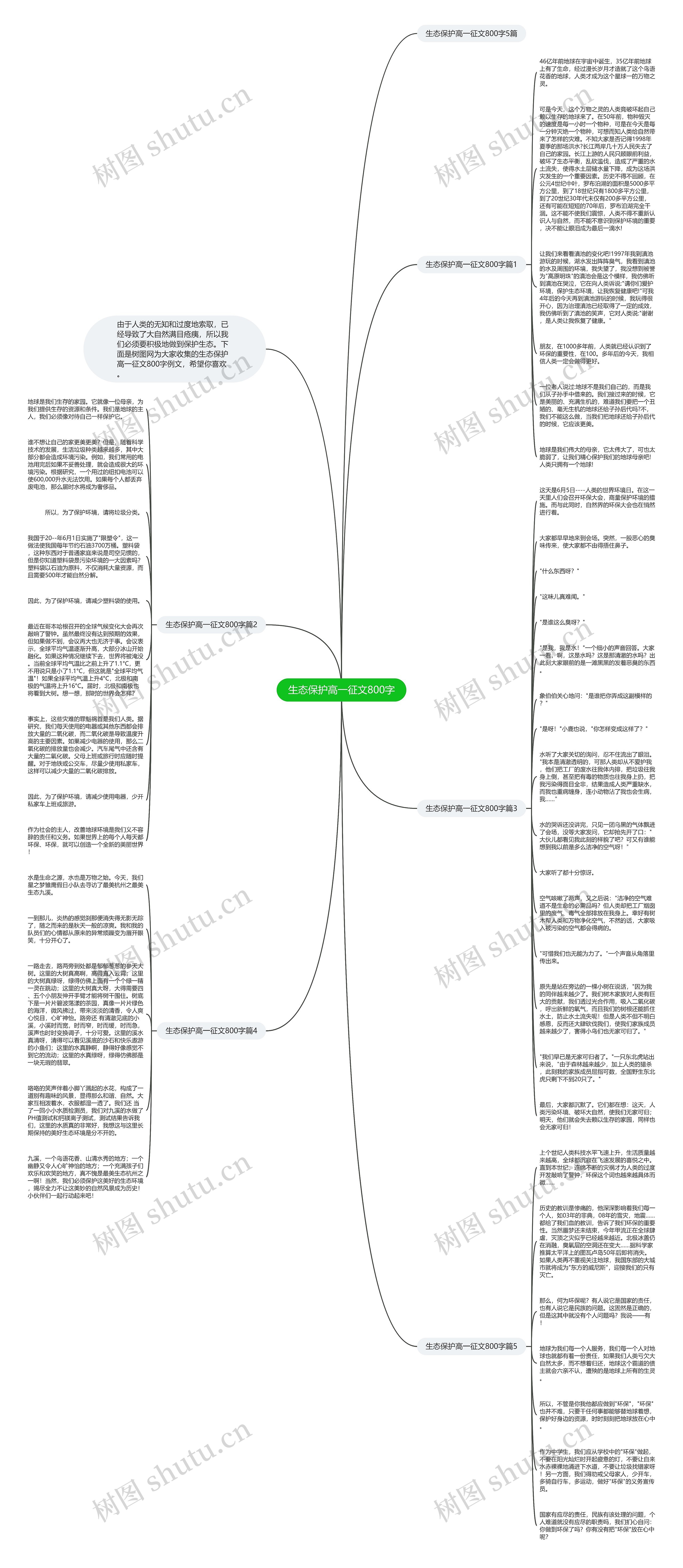 生态保护高一征文800字思维导图