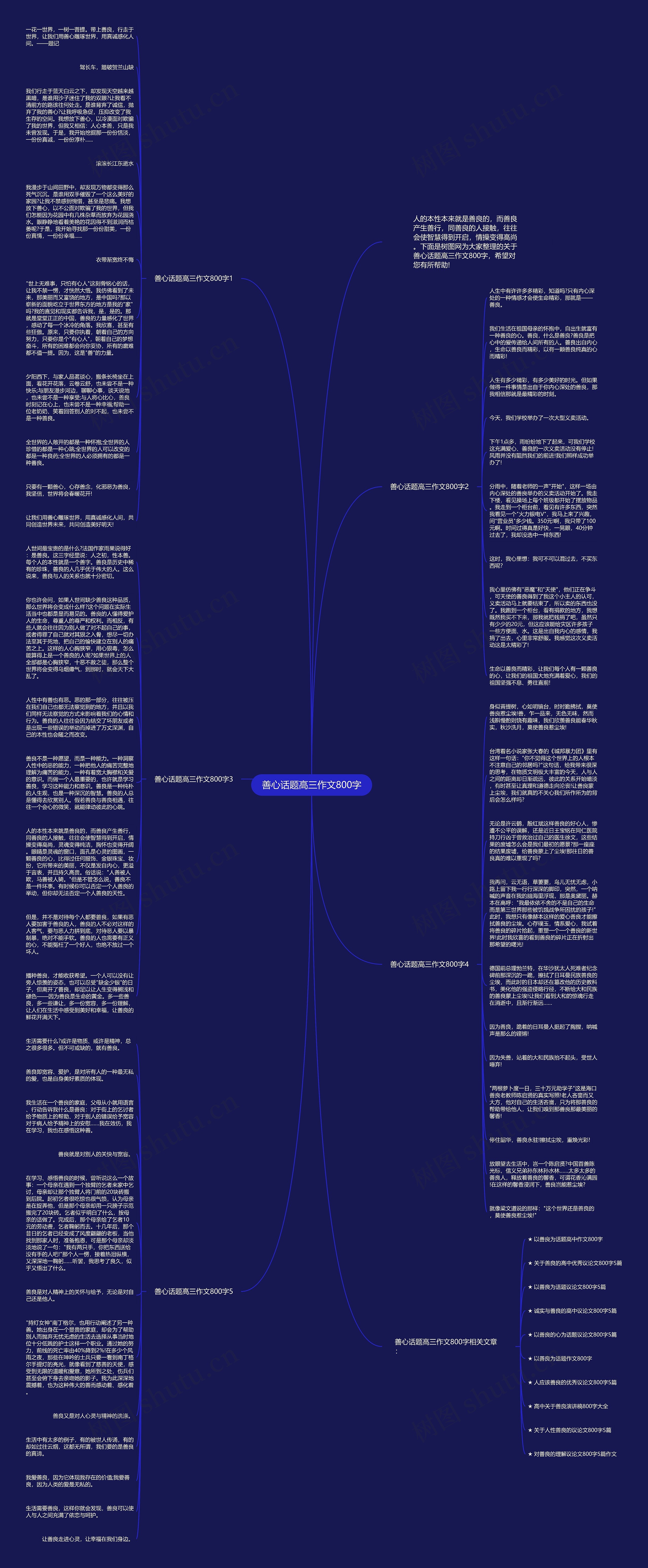 善心话题高三作文800字思维导图