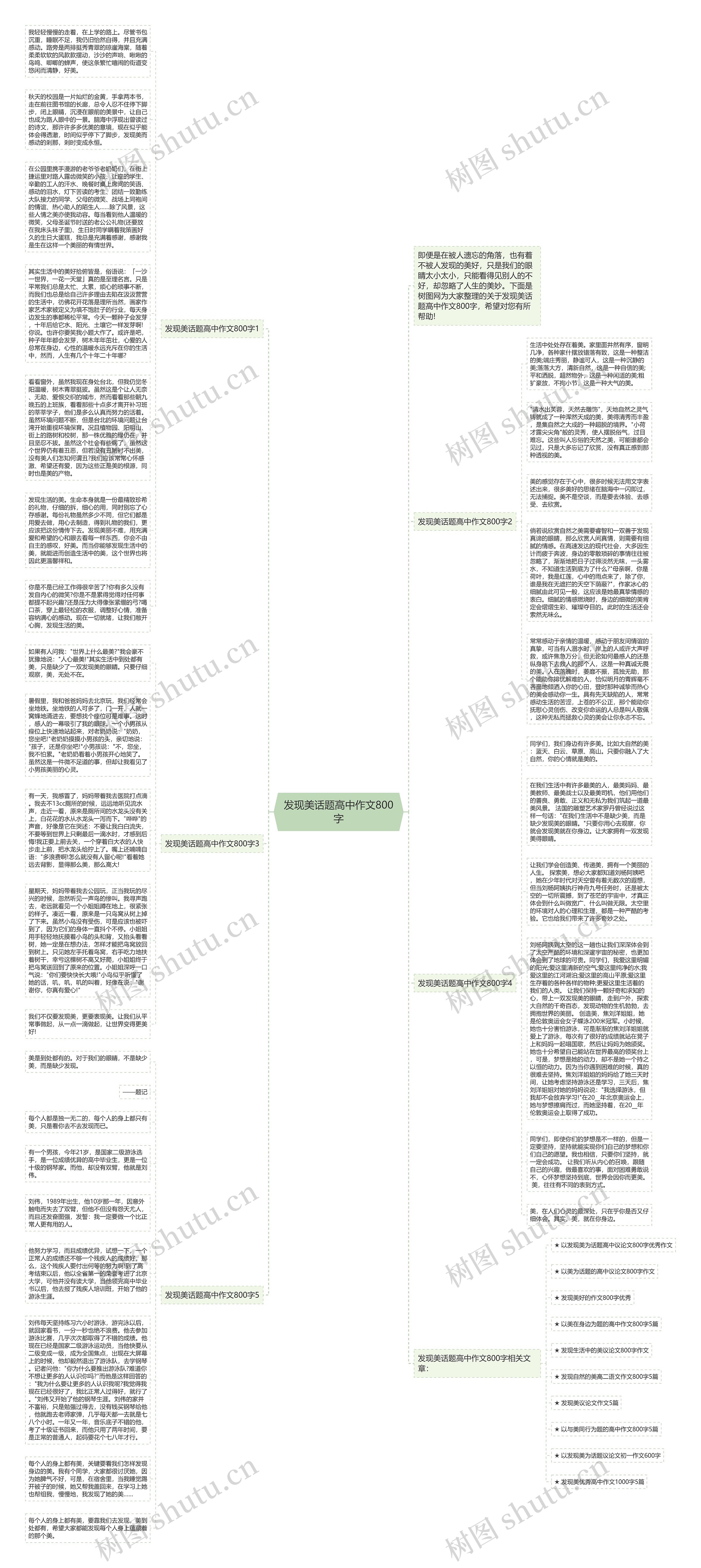 发现美话题高中作文800字思维导图