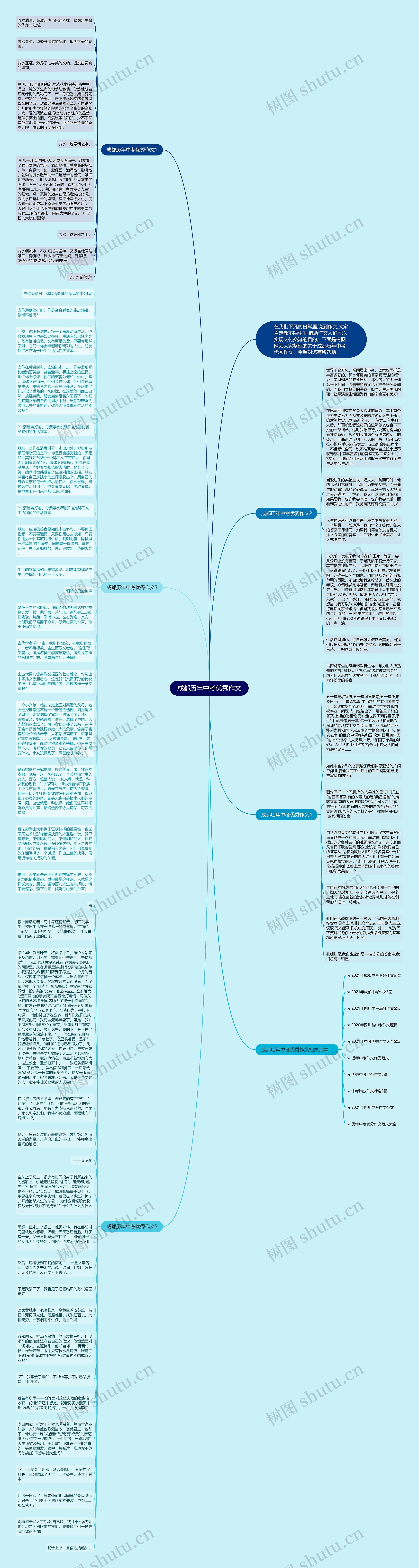 成都历年中考优秀作文思维导图