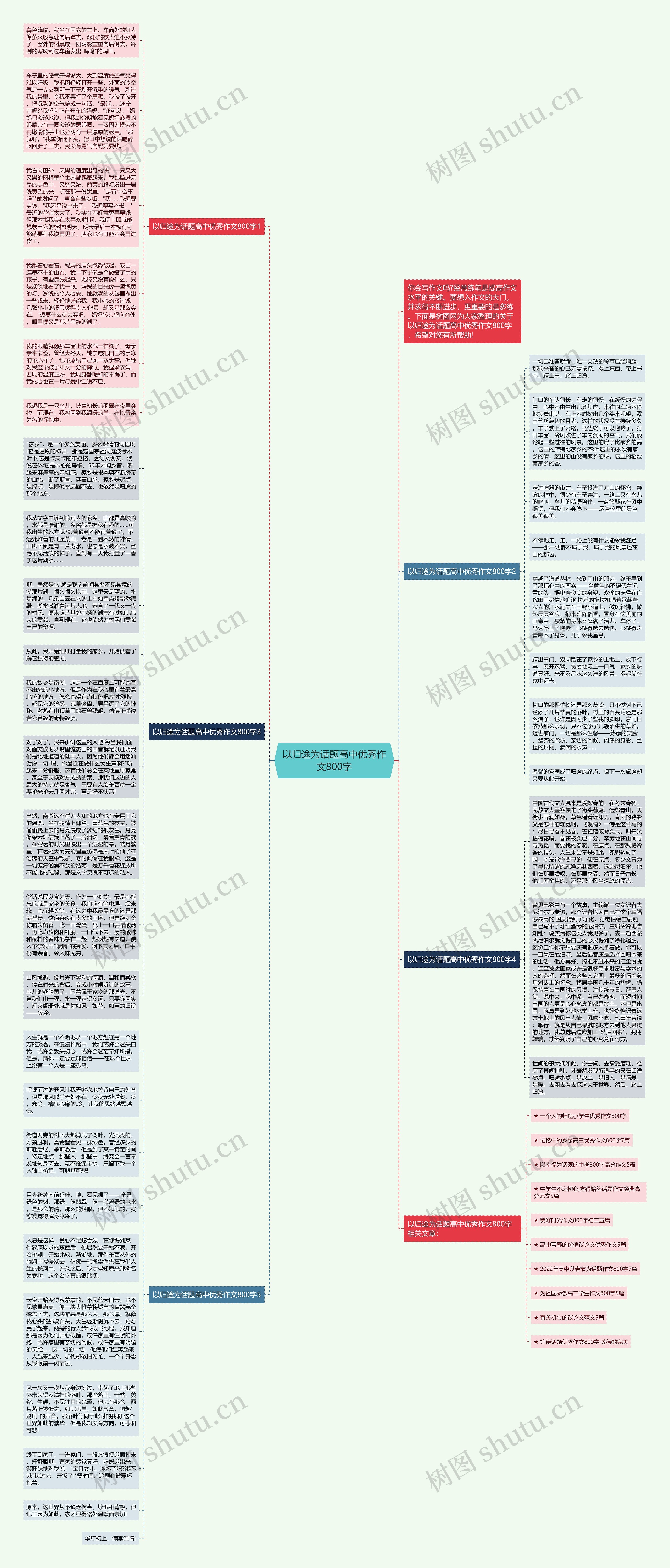 以归途为话题高中优秀作文800字思维导图