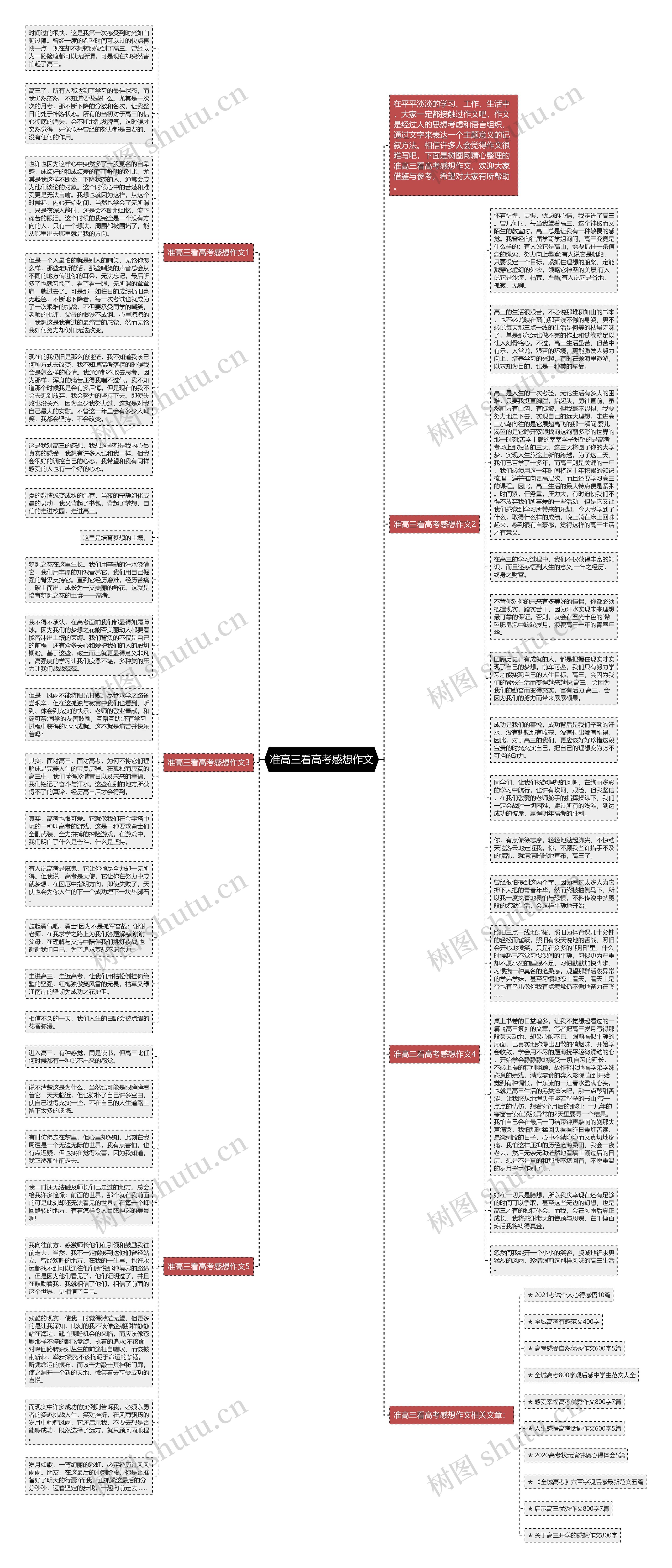 准高三看高考感想作文思维导图
