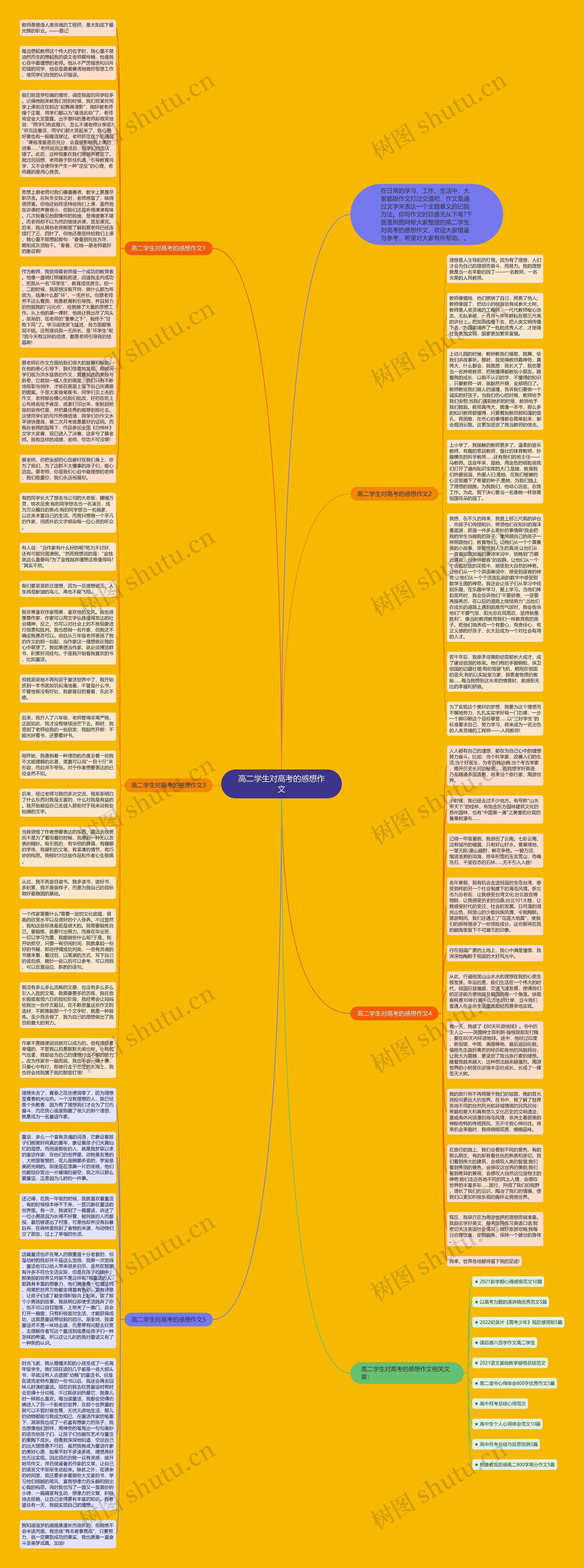 高二学生对高考的感想作文思维导图