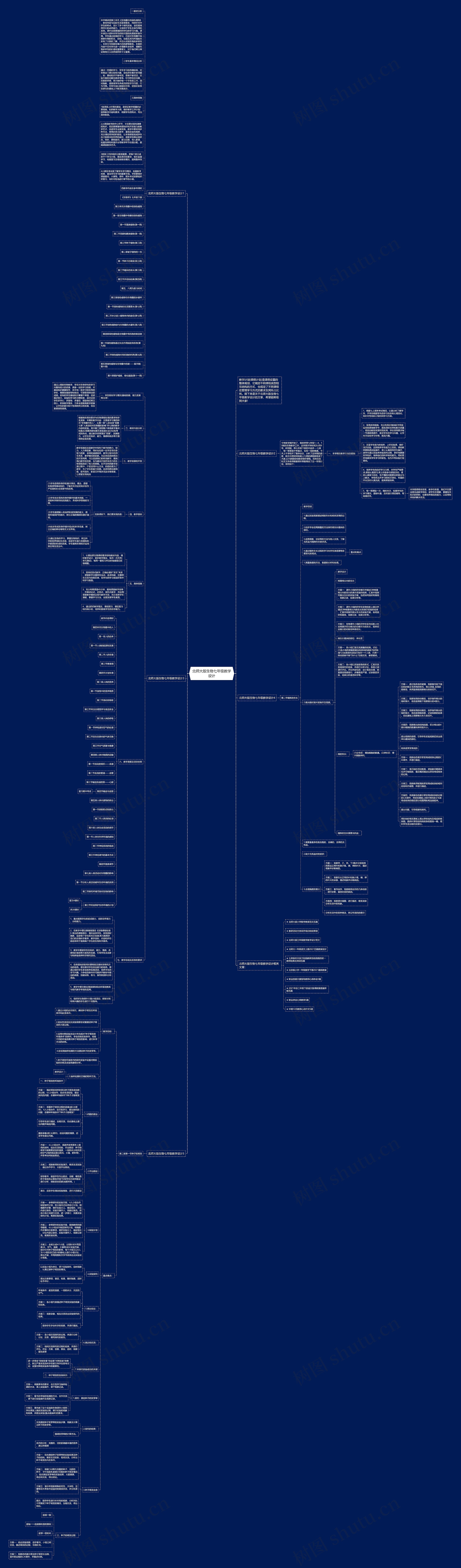 北师大版生物七年级教学设计思维导图