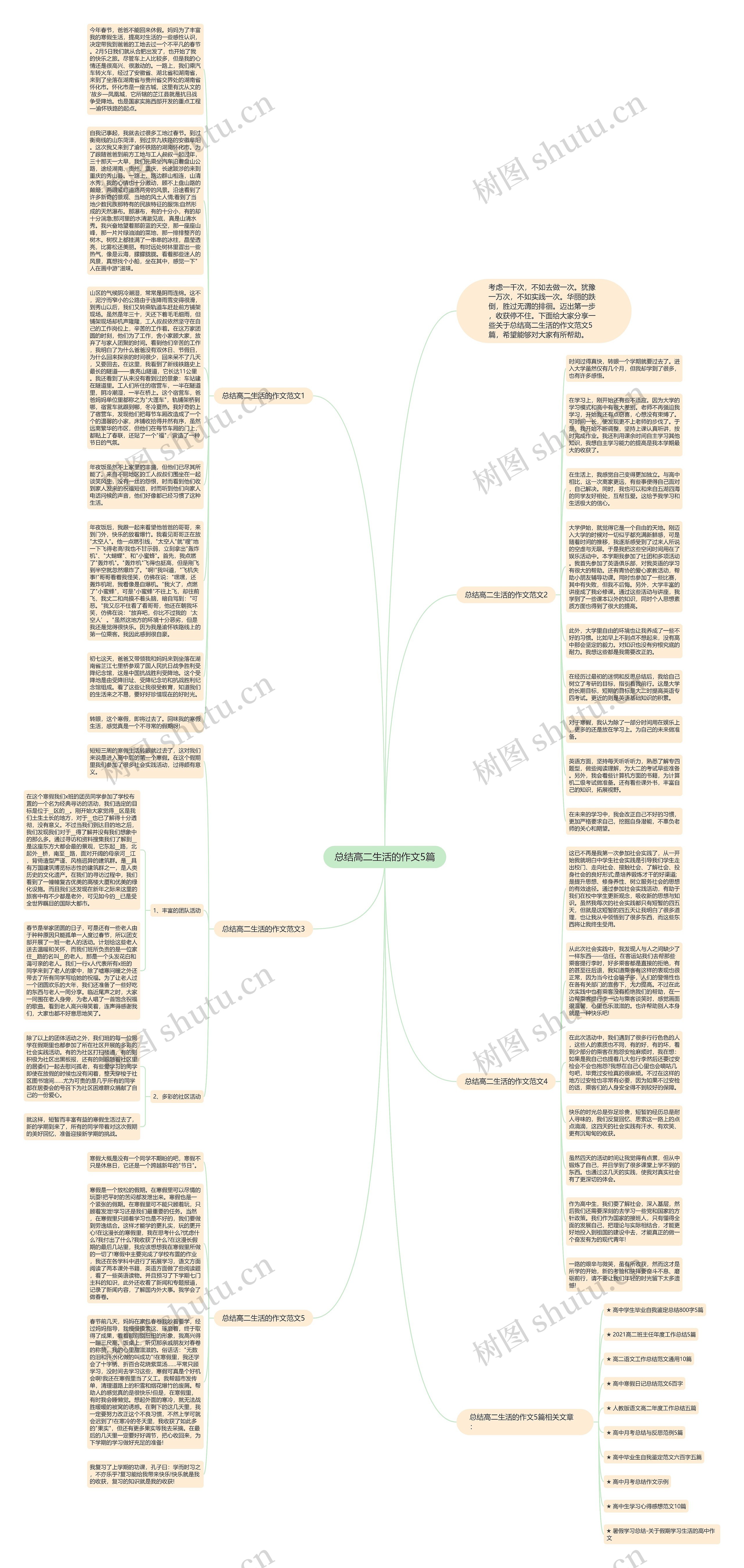 总结高二生活的作文5篇思维导图
