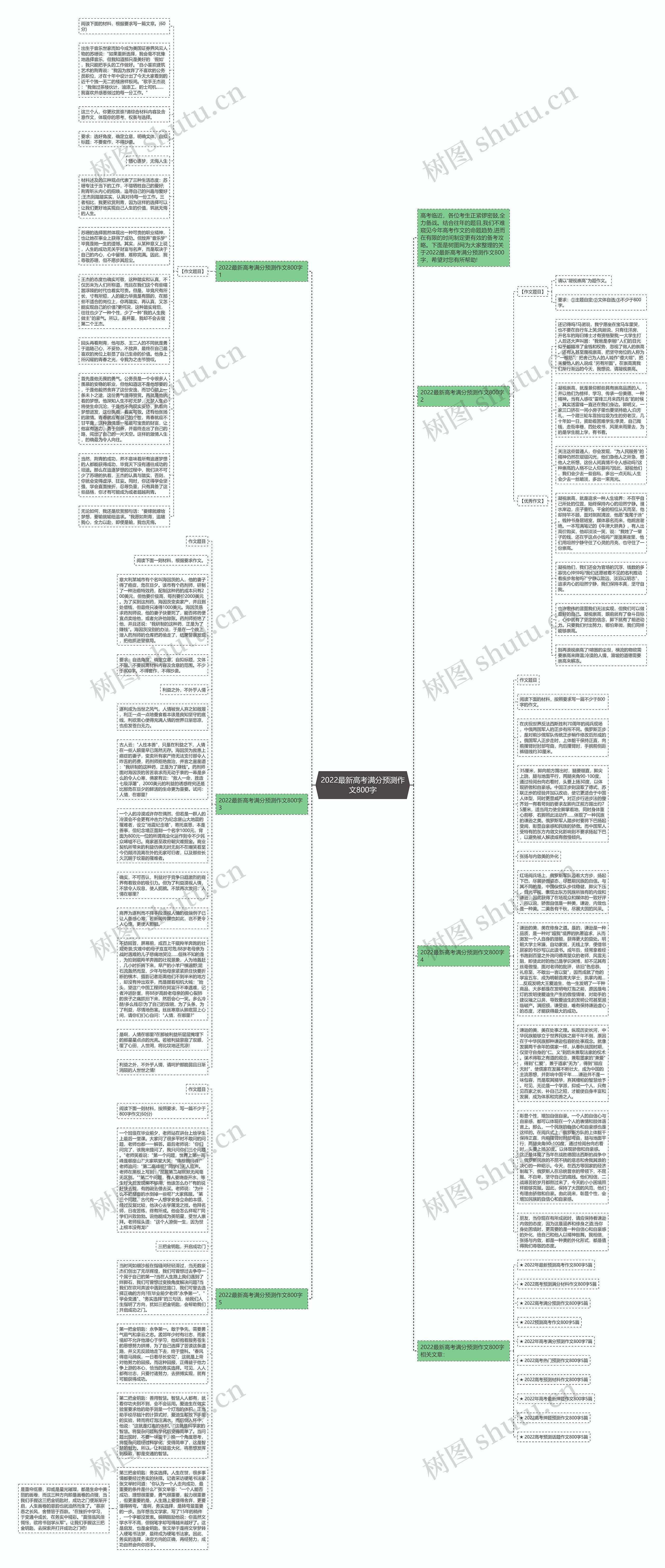 2022最新高考满分预测作文800字思维导图