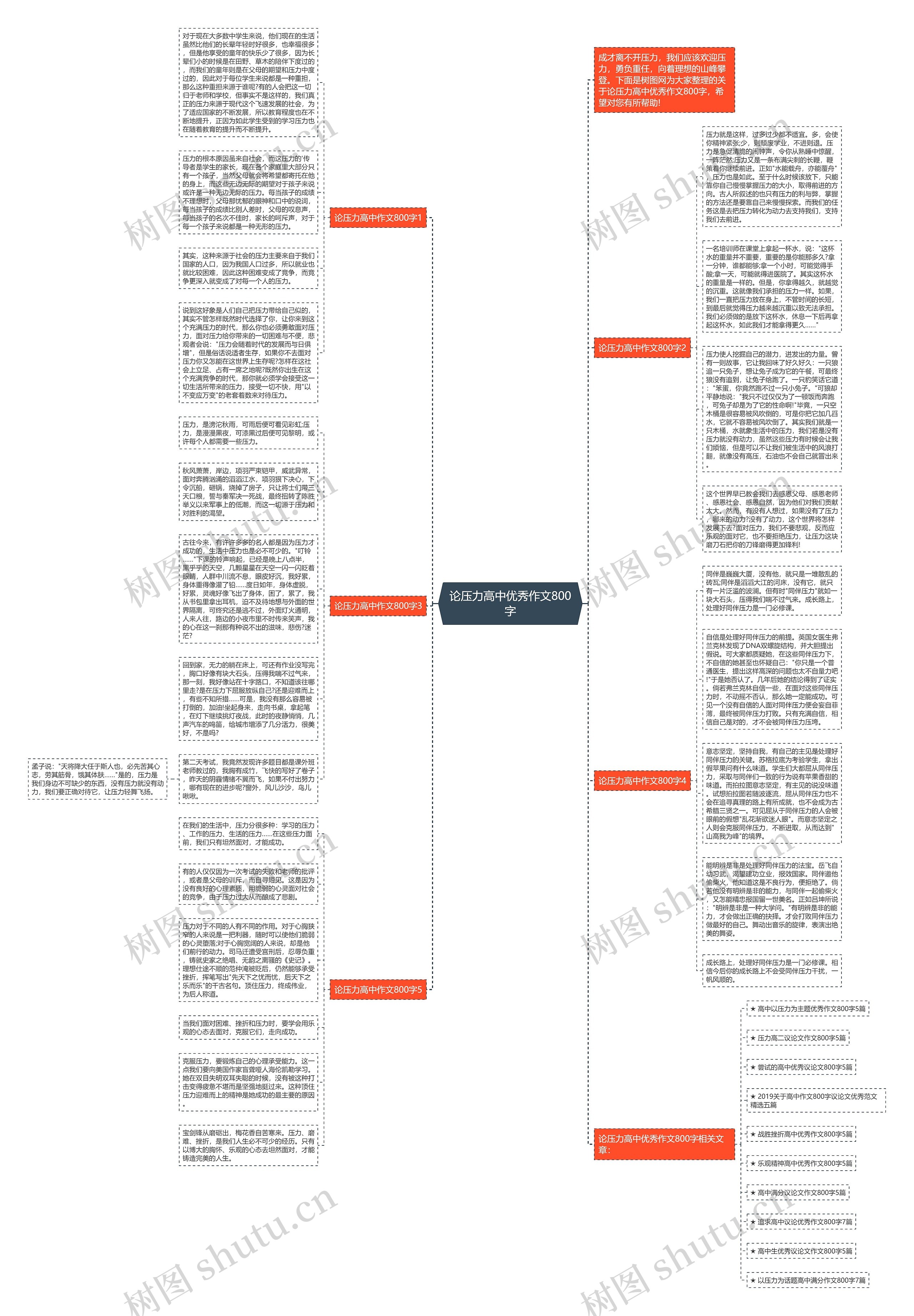 论压力高中优秀作文800字思维导图