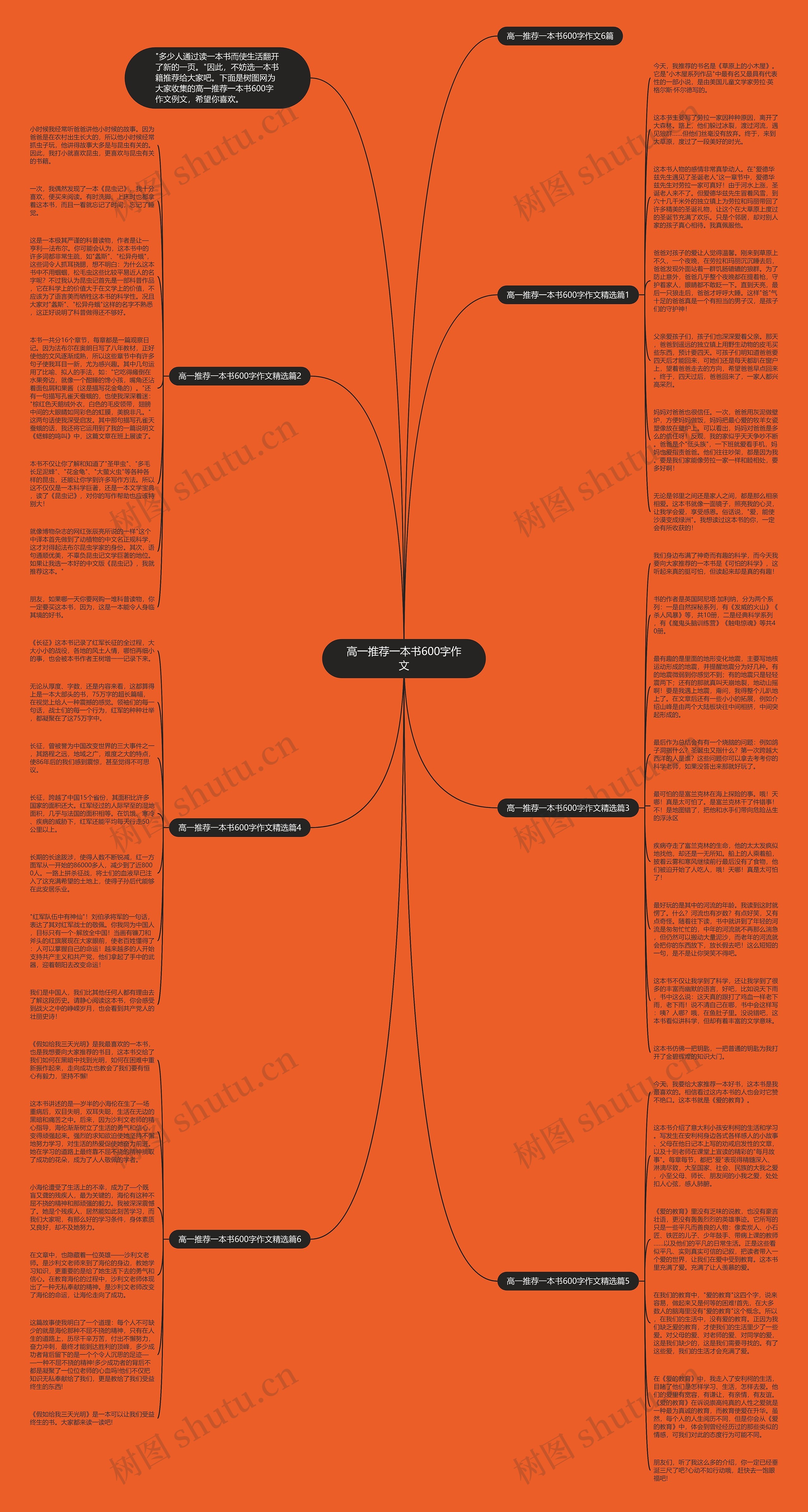 高一推荐一本书600字作文思维导图
