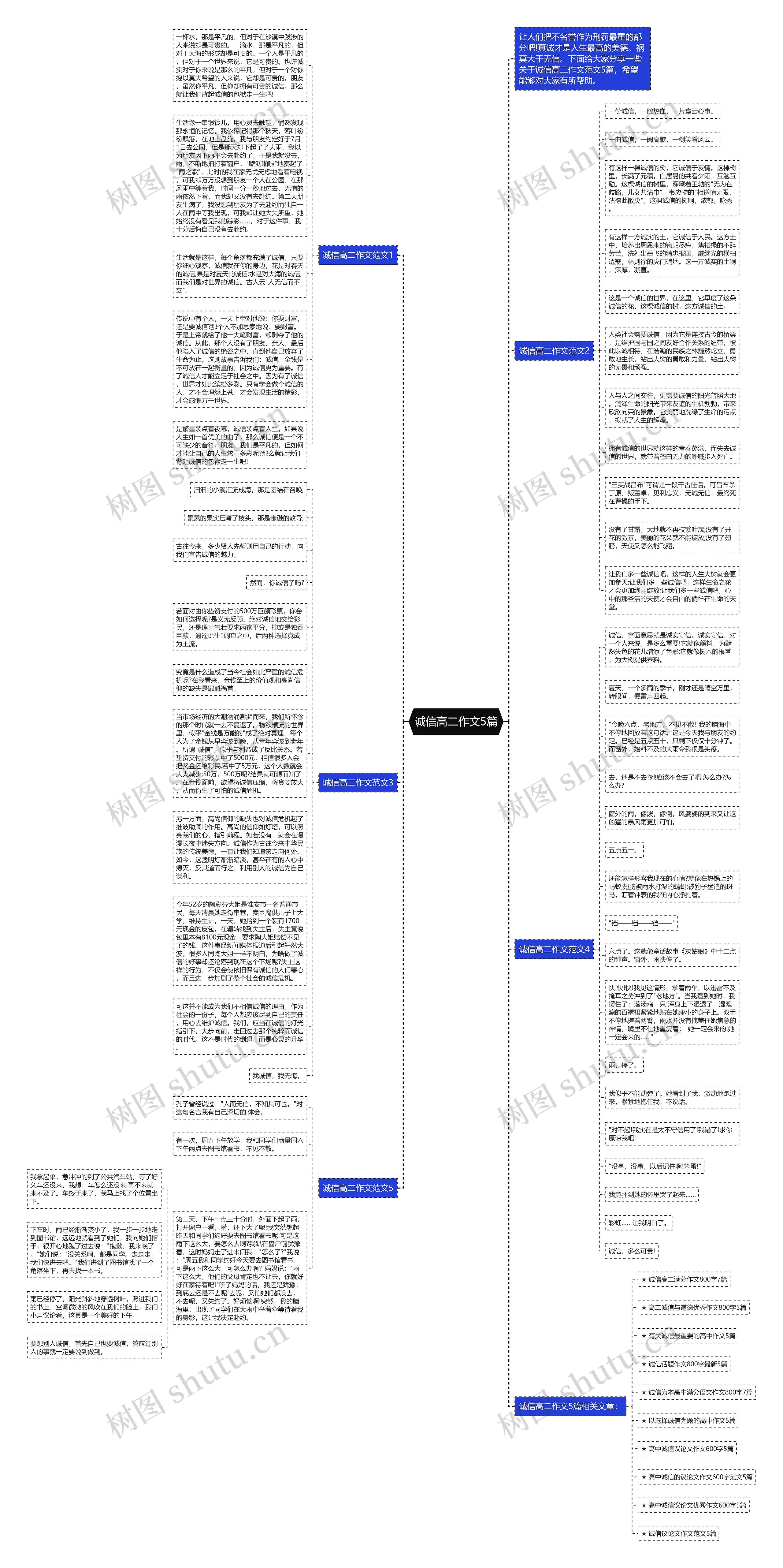 诚信高二作文5篇思维导图