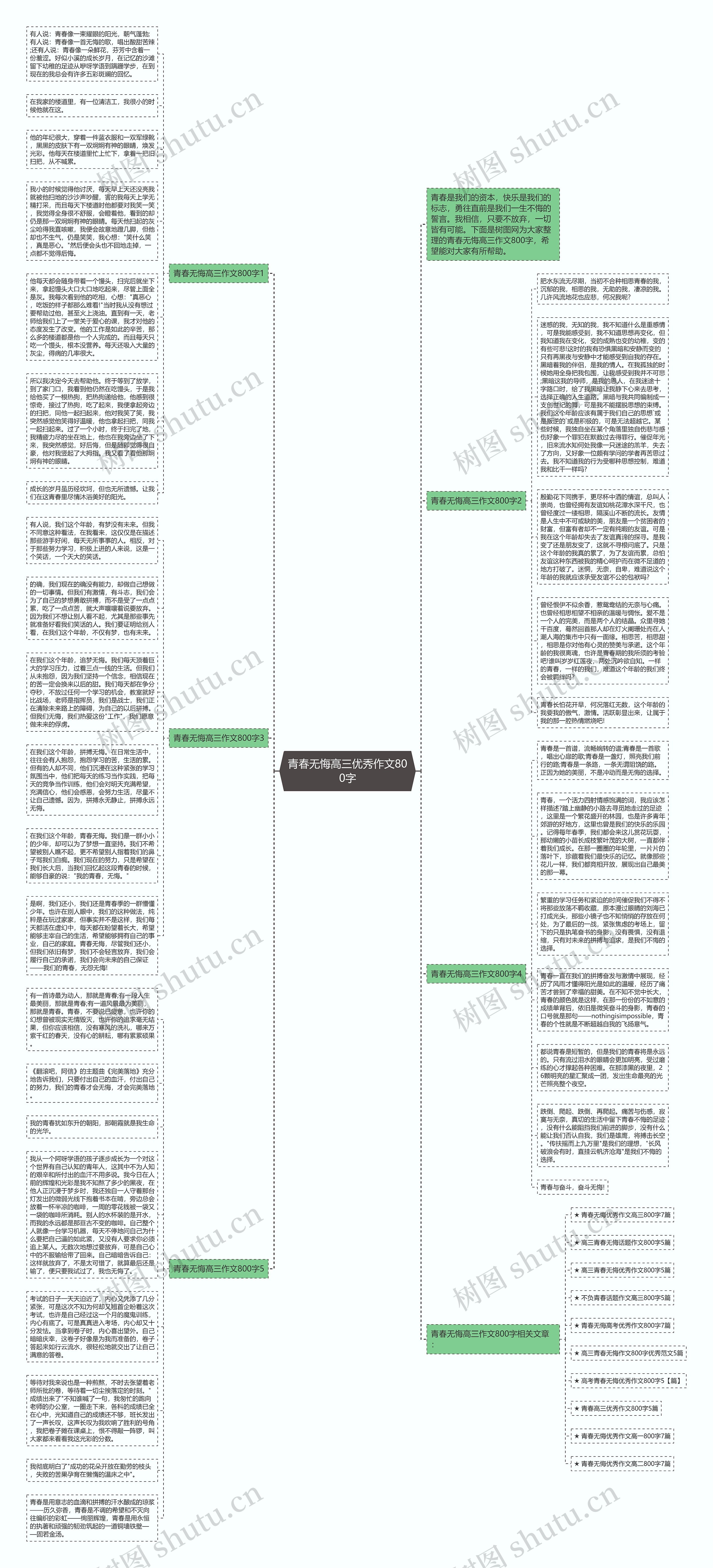 青春无悔高三优秀作文800字思维导图高清图 青春无悔高三优秀作文800字思维导图