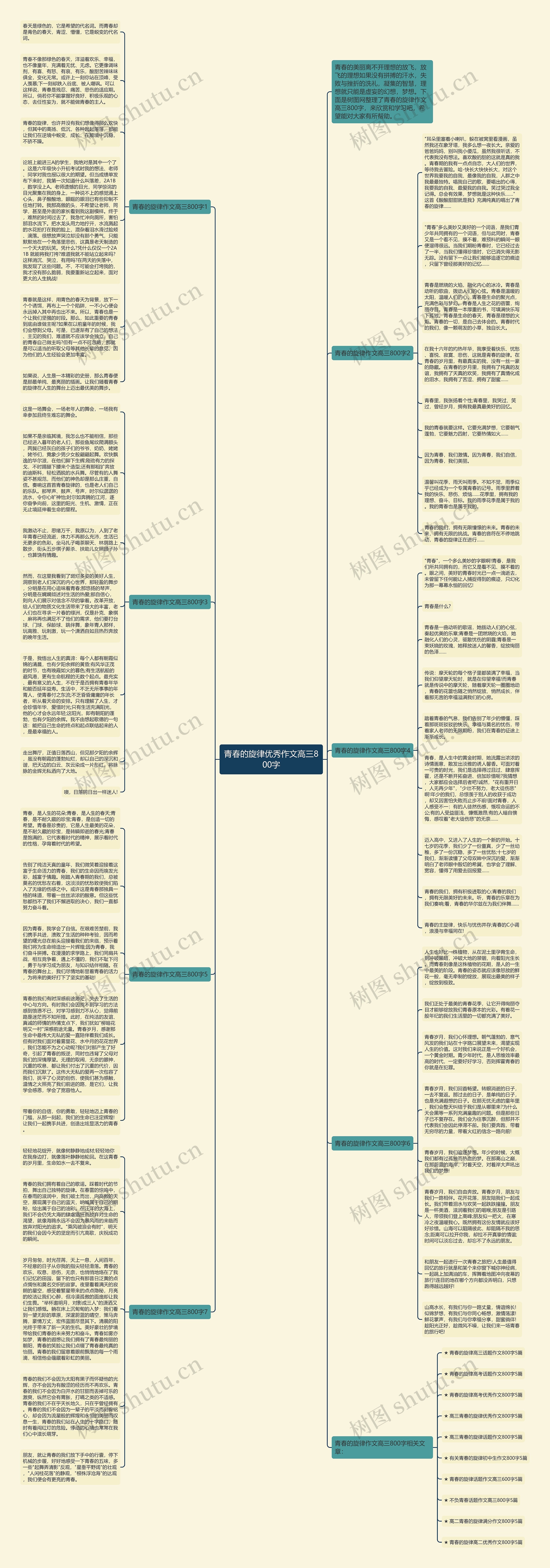 青春的旋律优秀作文高三800字思维导图