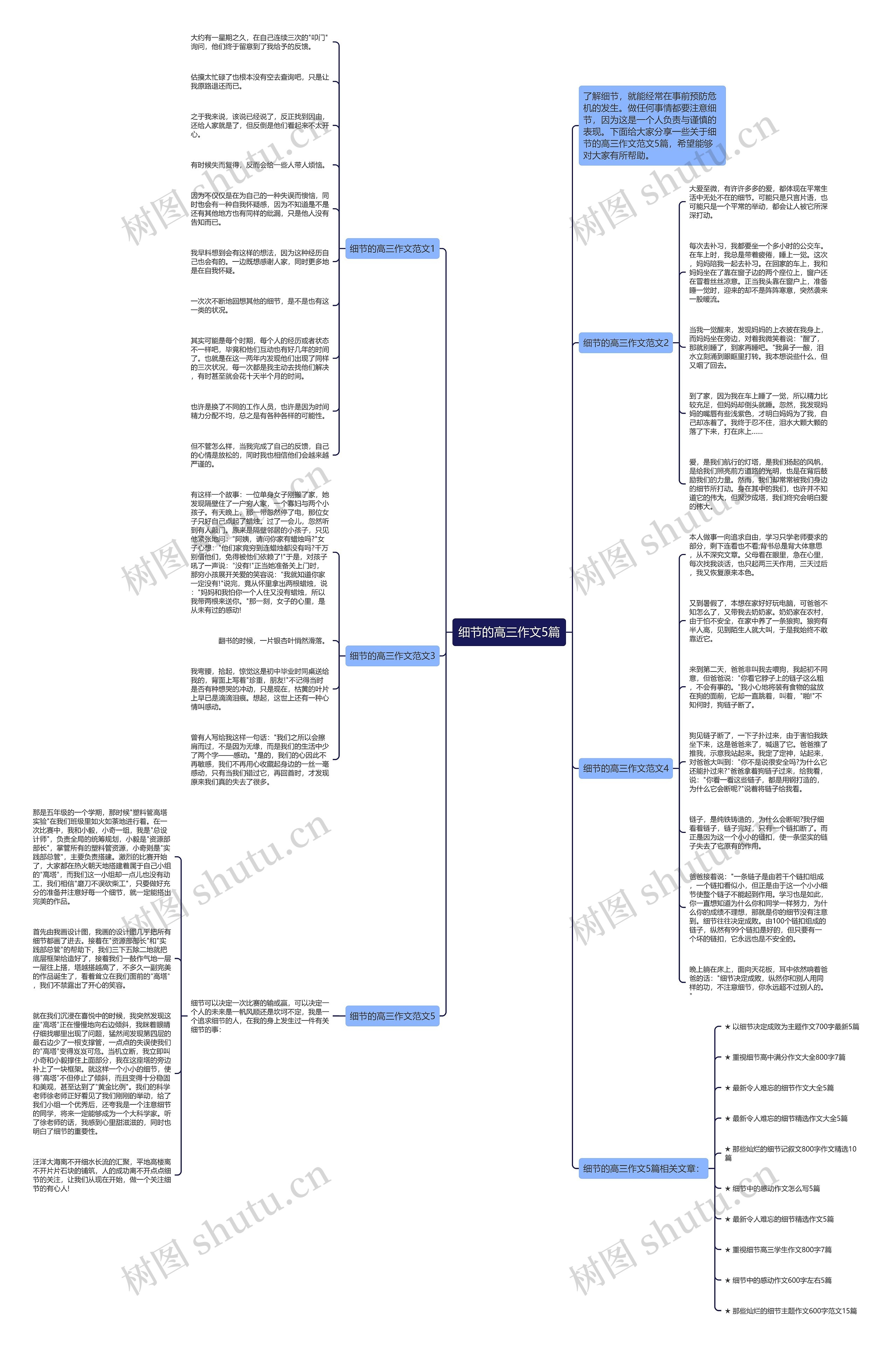 细节的高三作文5篇思维导图