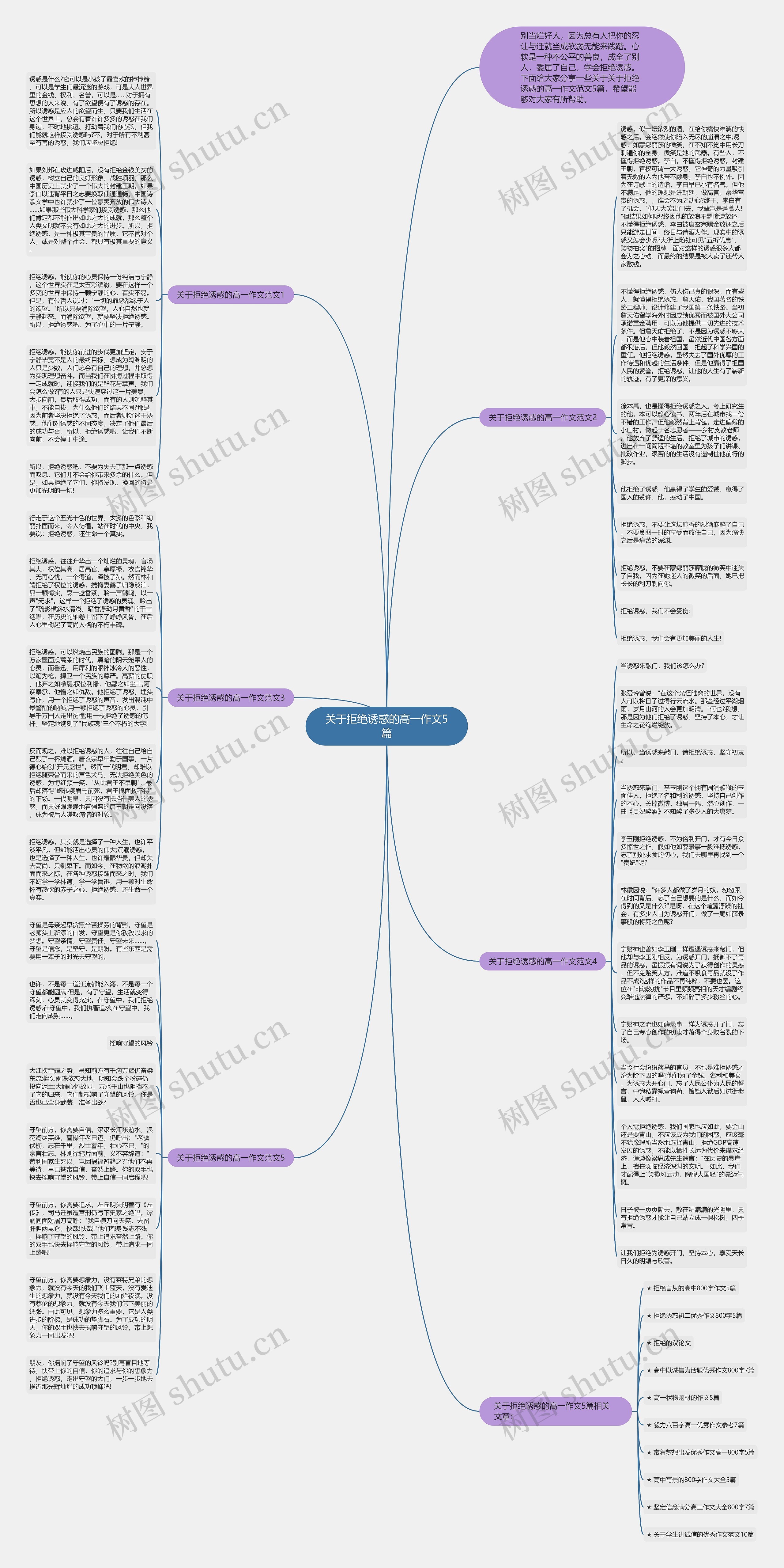 关于拒绝诱惑的高一作文5篇思维导图