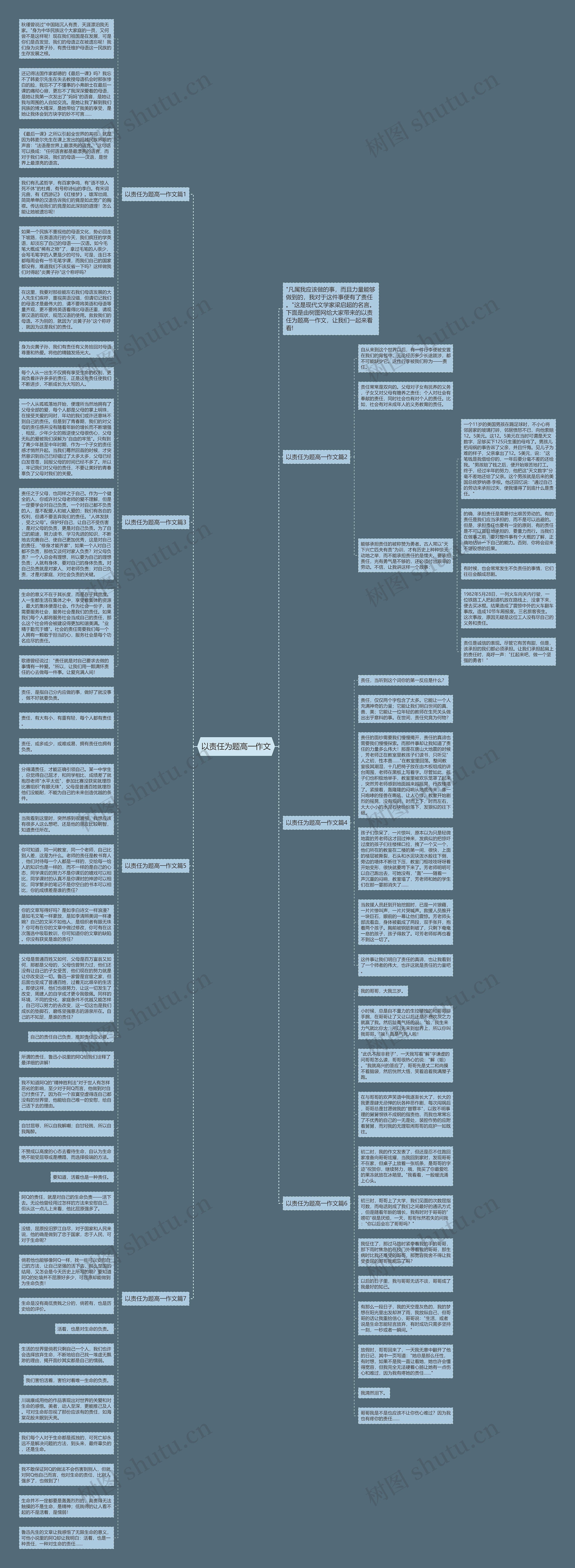 以责任为题高一作文思维导图
