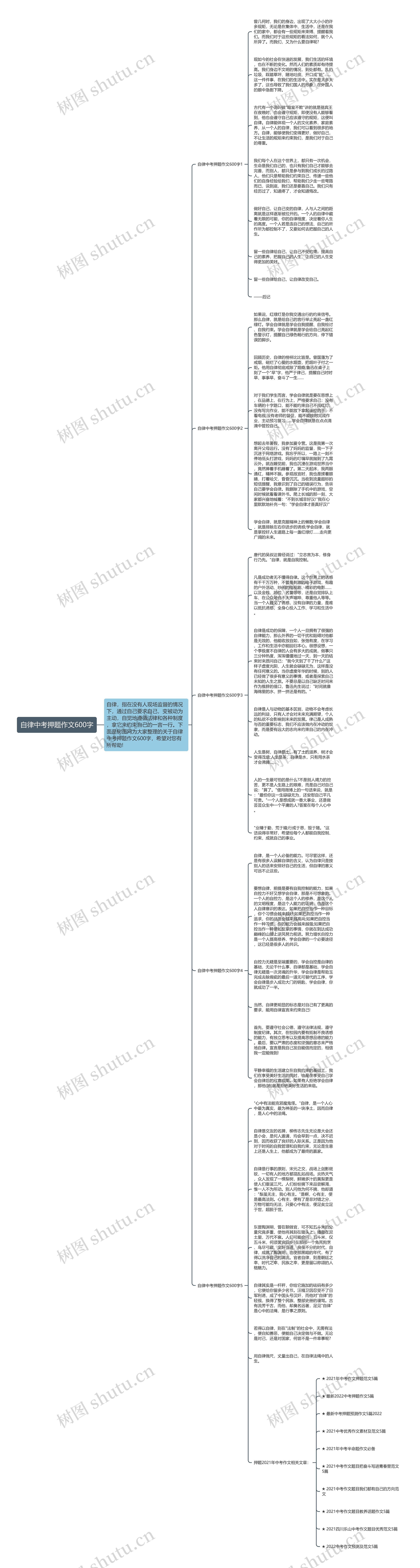 自律中考押题作文600字思维导图