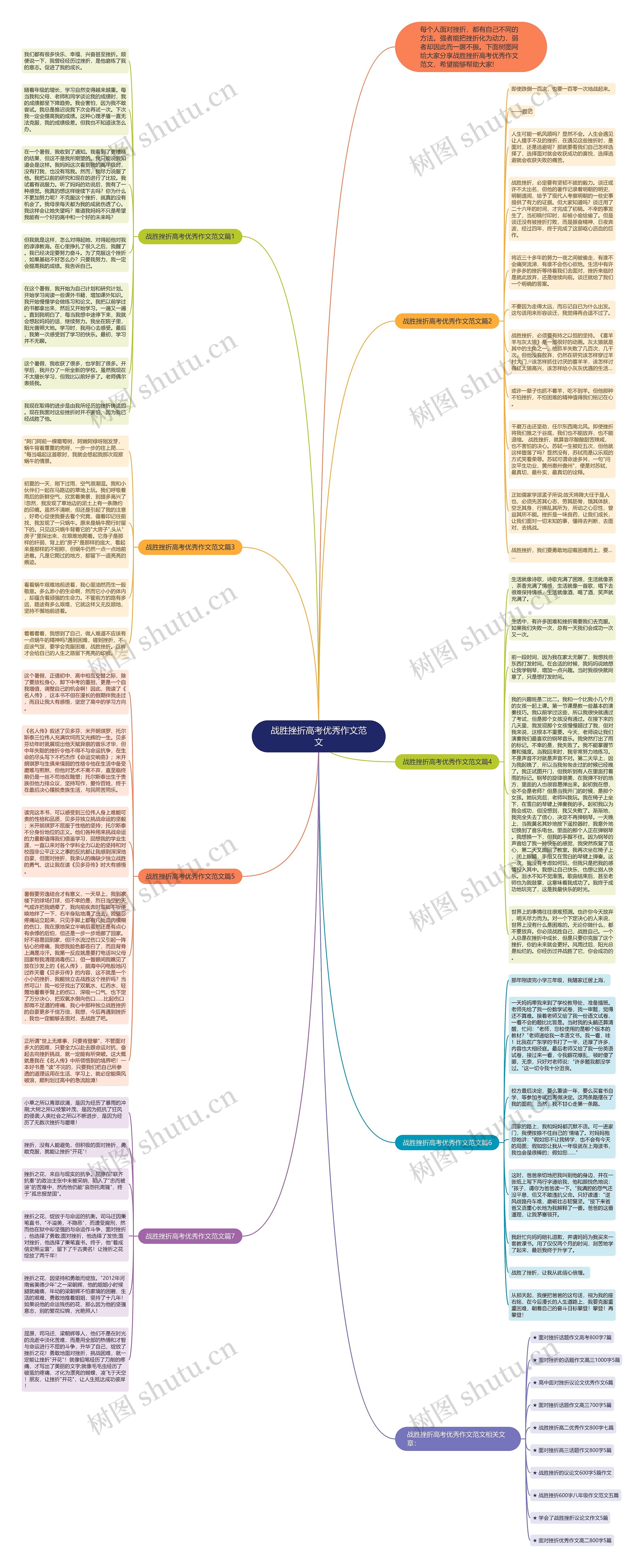 战胜挫折高考优秀作文范文思维导图