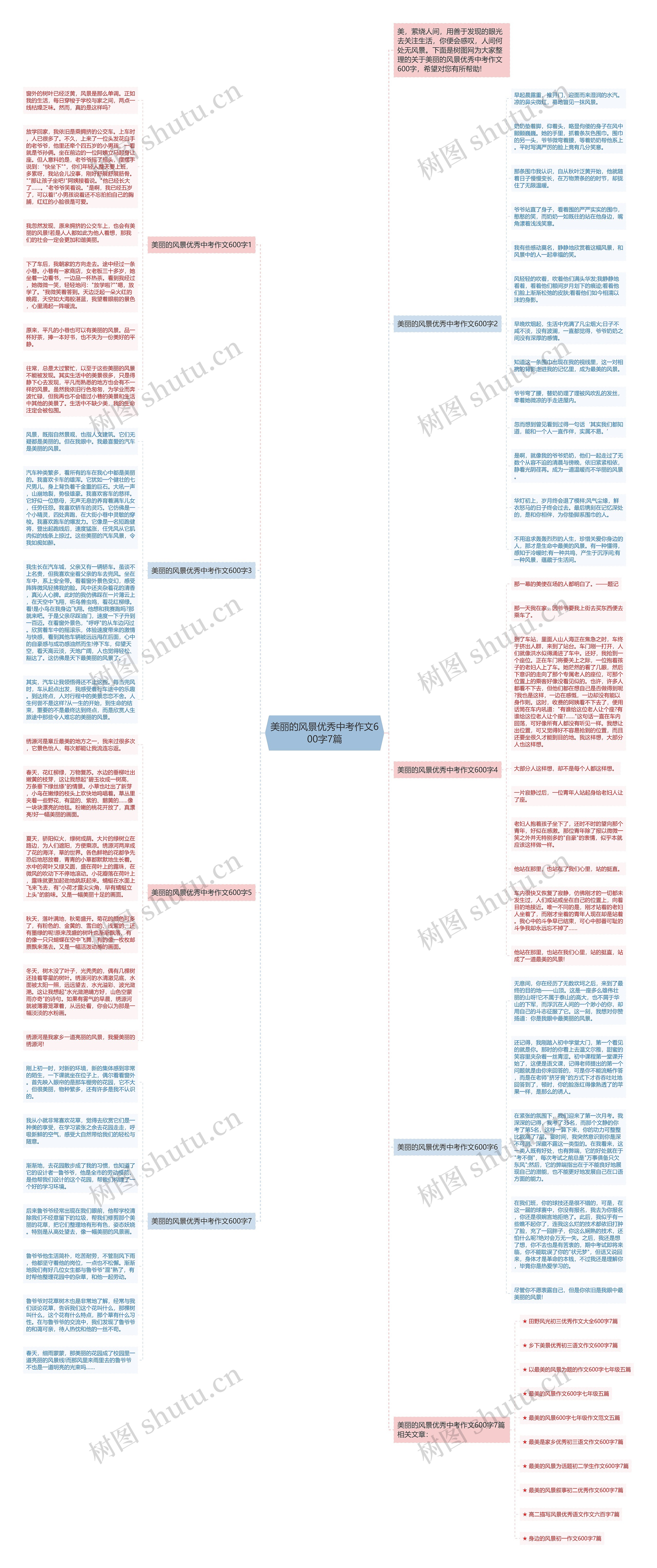 美丽的风景优秀中考作文600字7篇思维导图