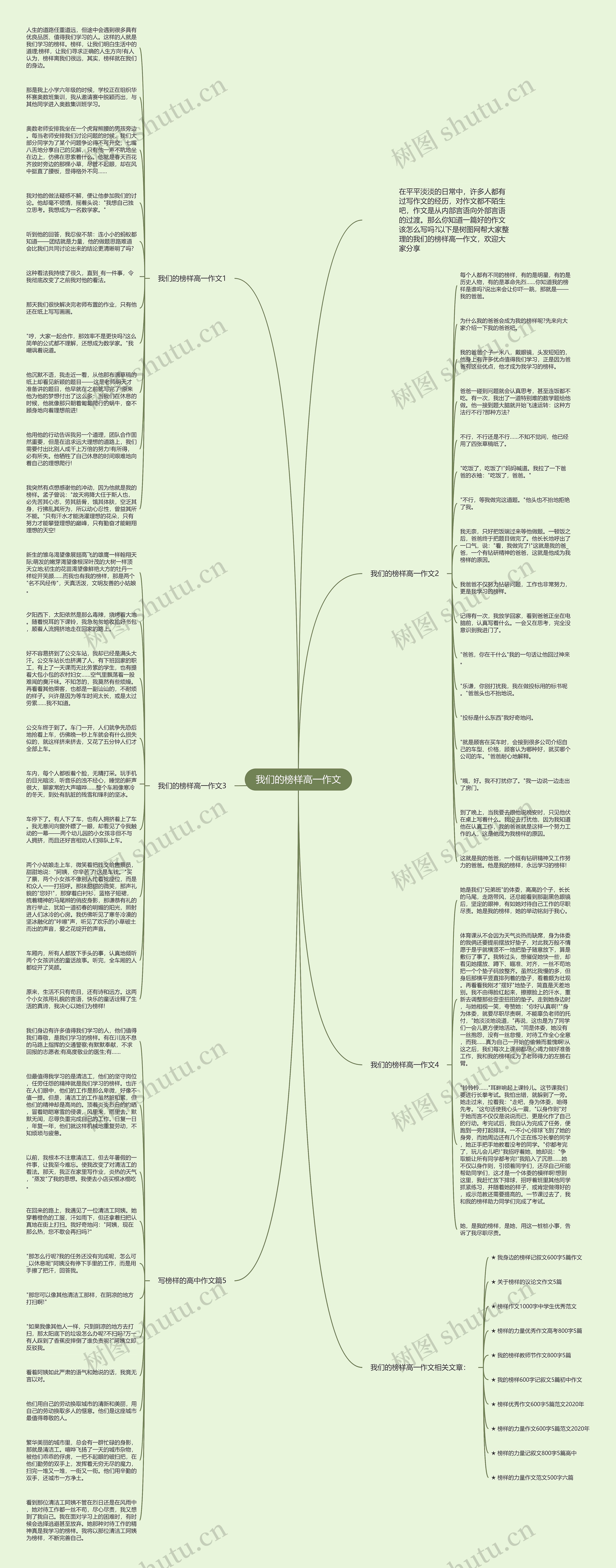 我们的榜样高一作文思维导图