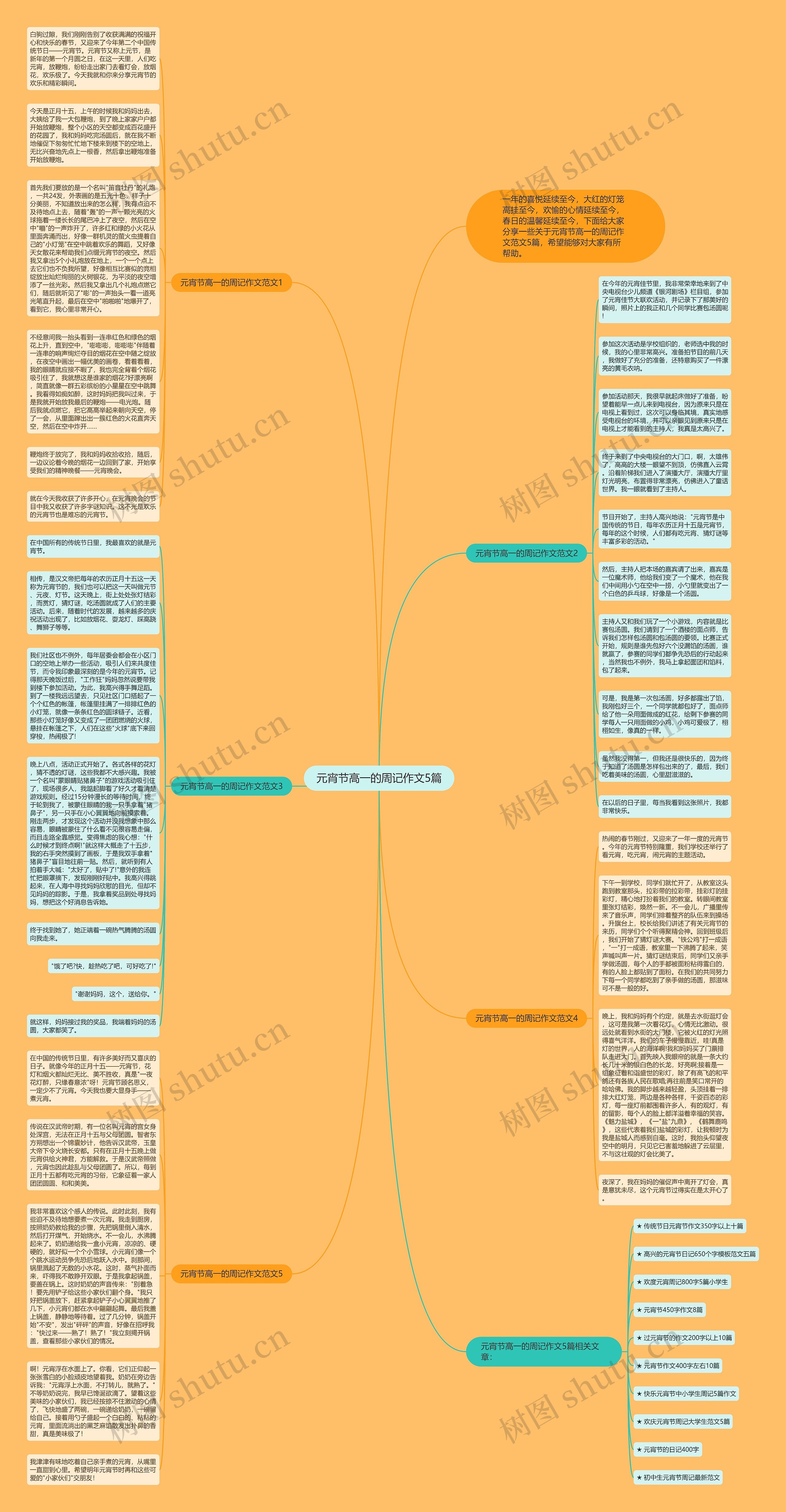 元宵节高一的周记作文5篇思维导图