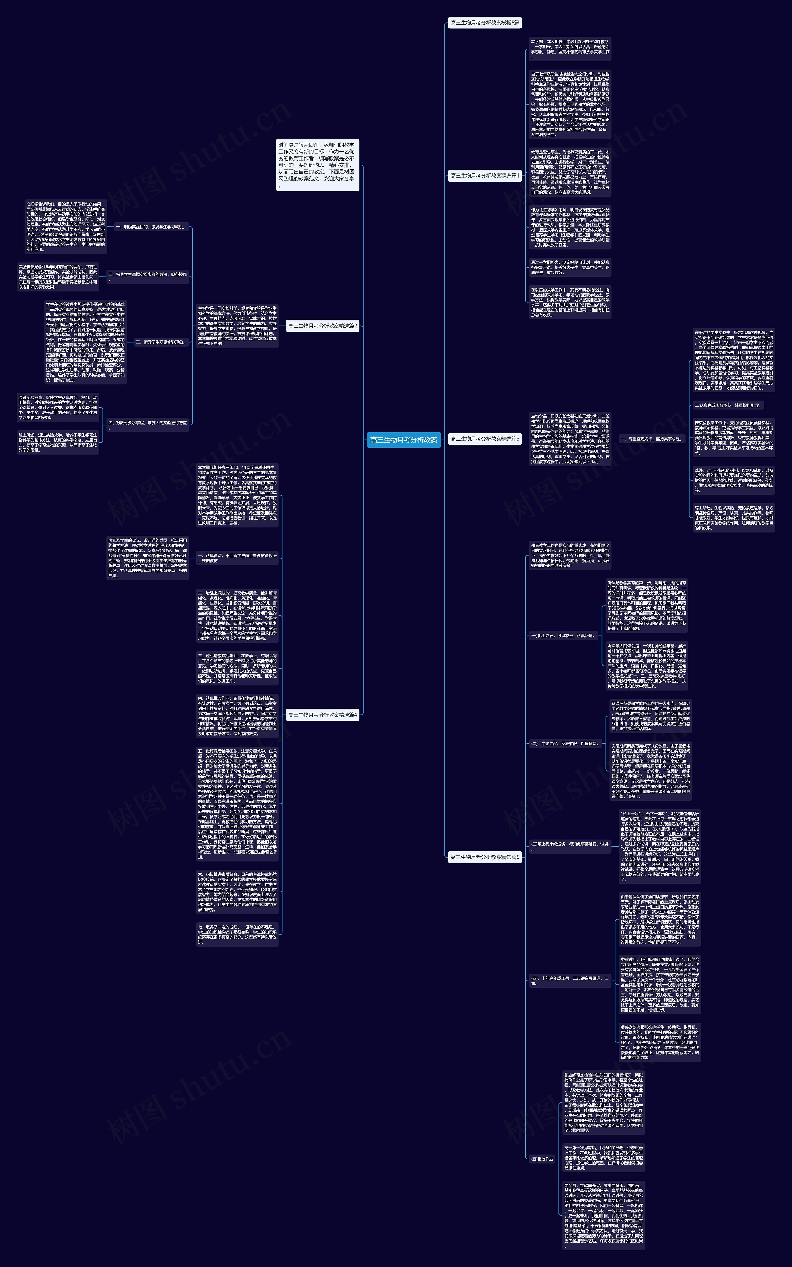 高三生物月考分析教案思维导图
