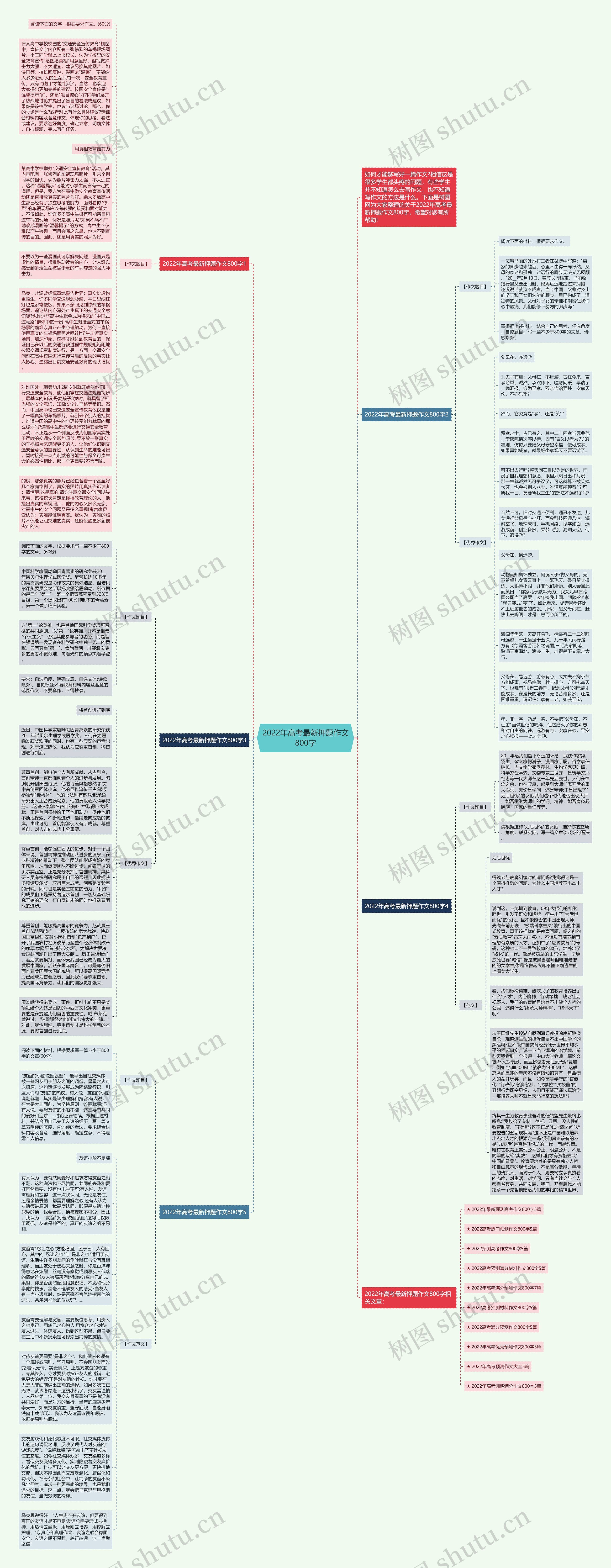 2022年高考最新押题作文800字思维导图