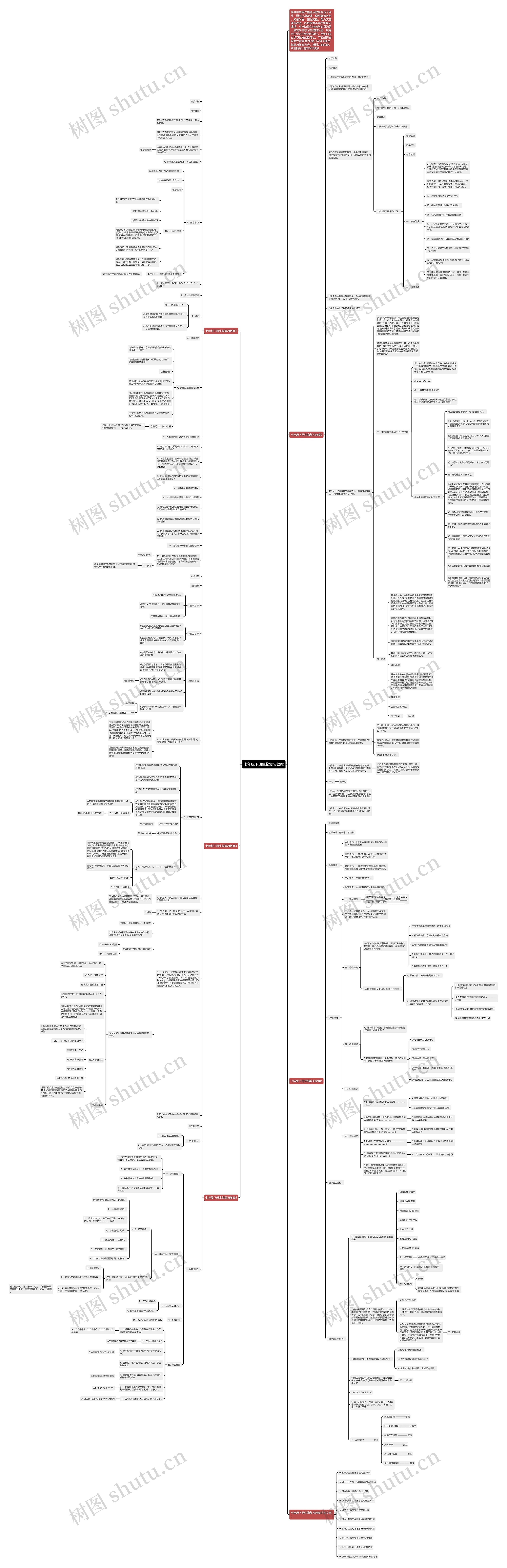 七年级下册生物复习教案思维导图