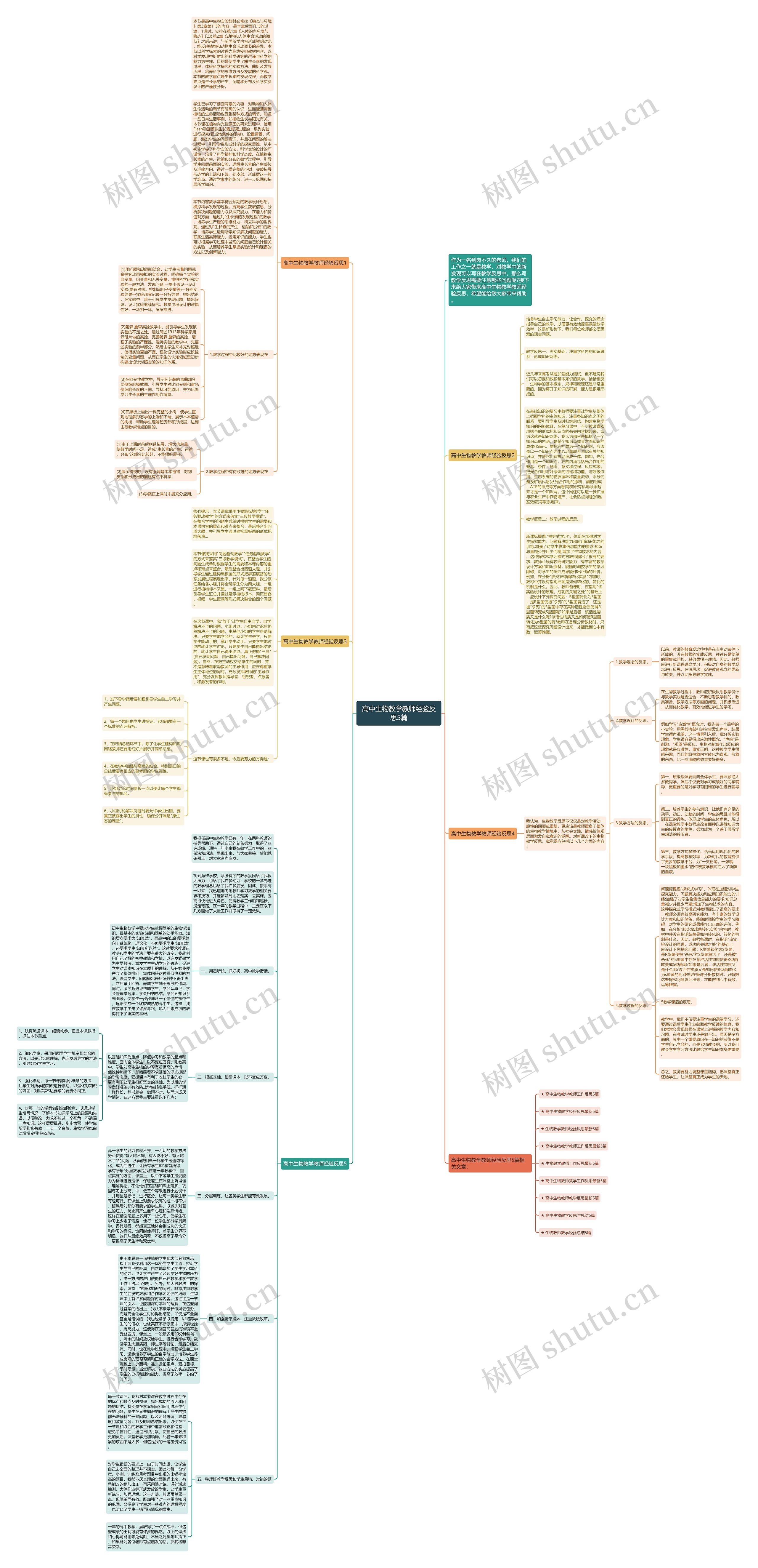 高中生物教学教师经验反思5篇思维导图