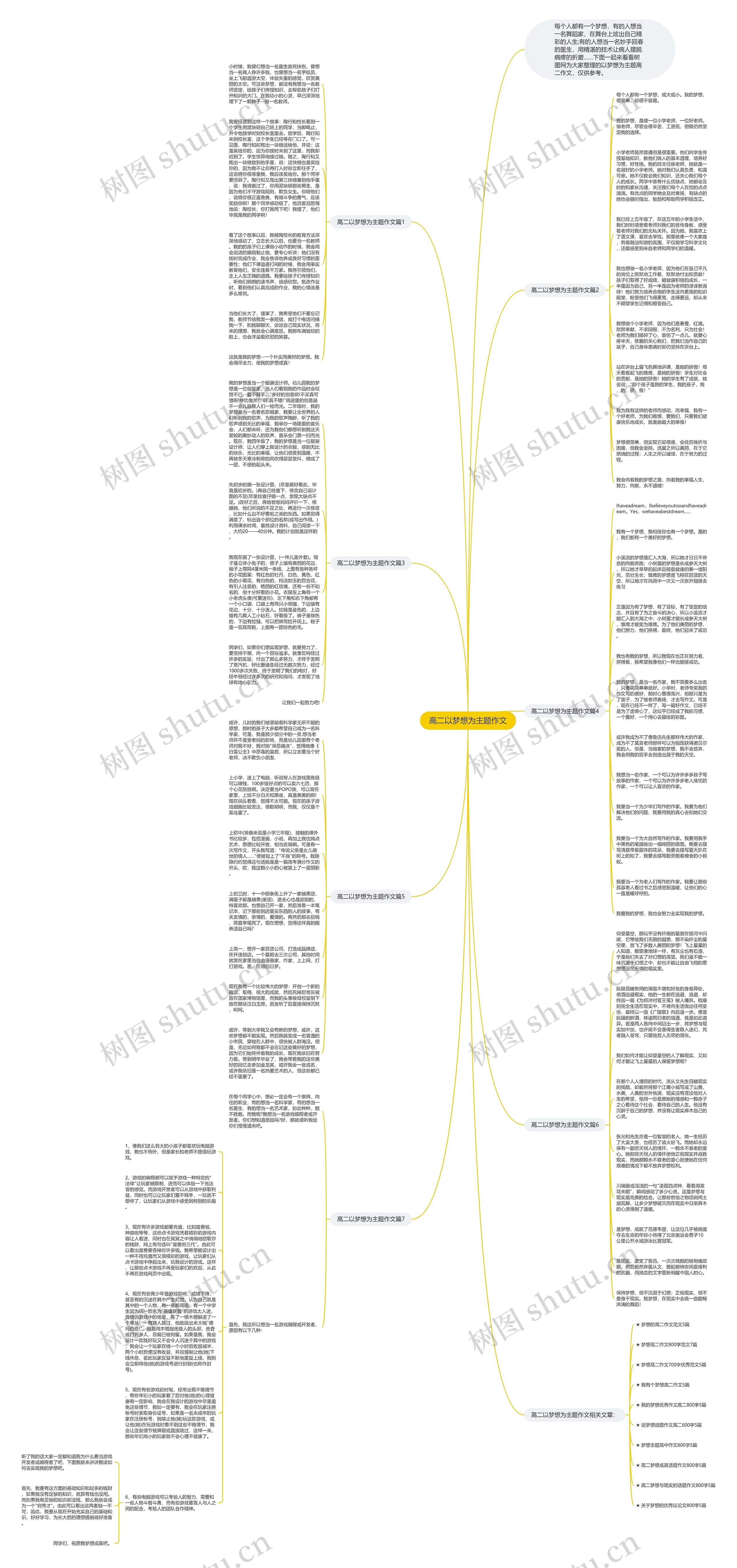 高二以梦想为主题作文思维导图