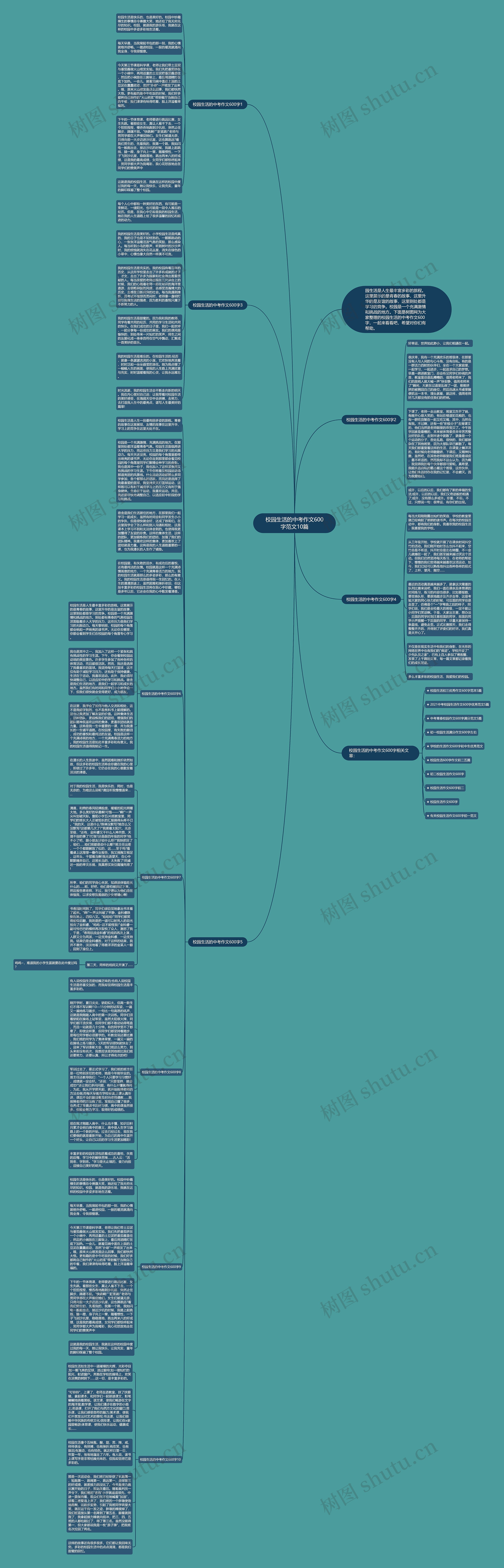 校园生活的中考作文600字范文10篇思维导图