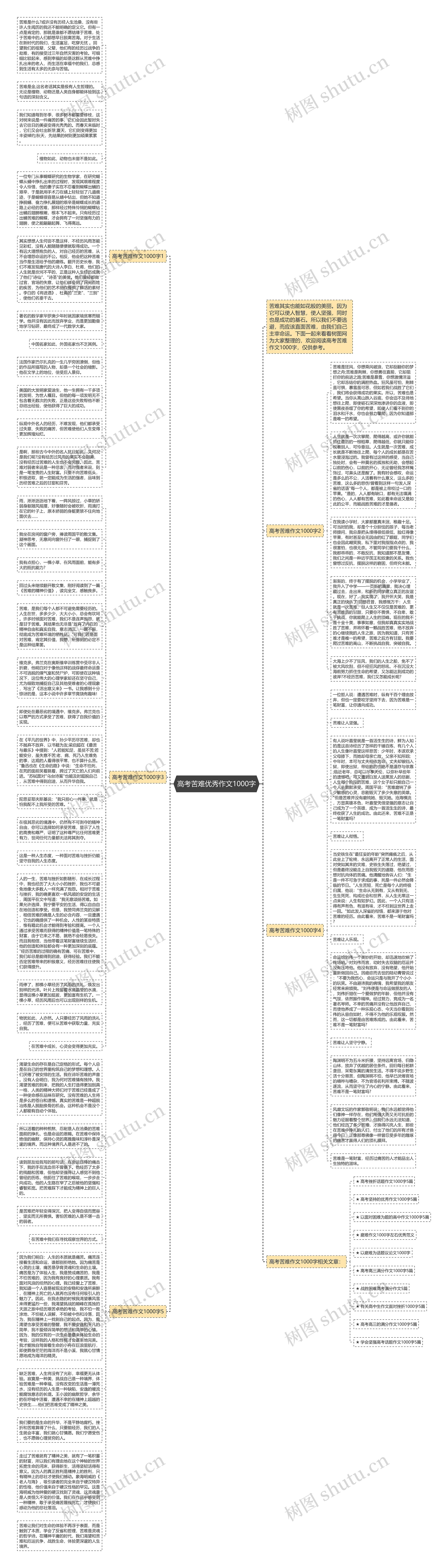 高考苦难优秀作文1000字思维导图