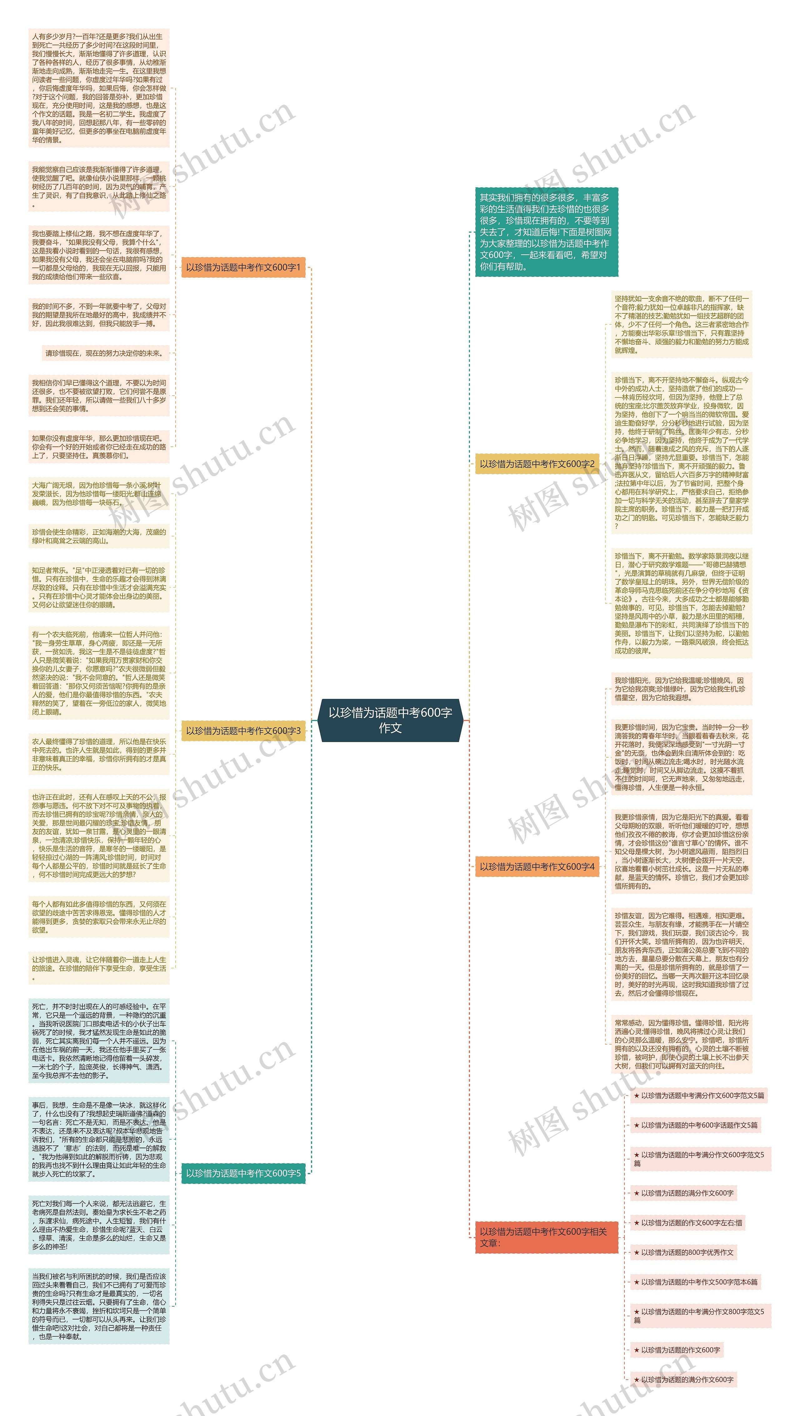 以珍惜为话题中考600字作文思维导图