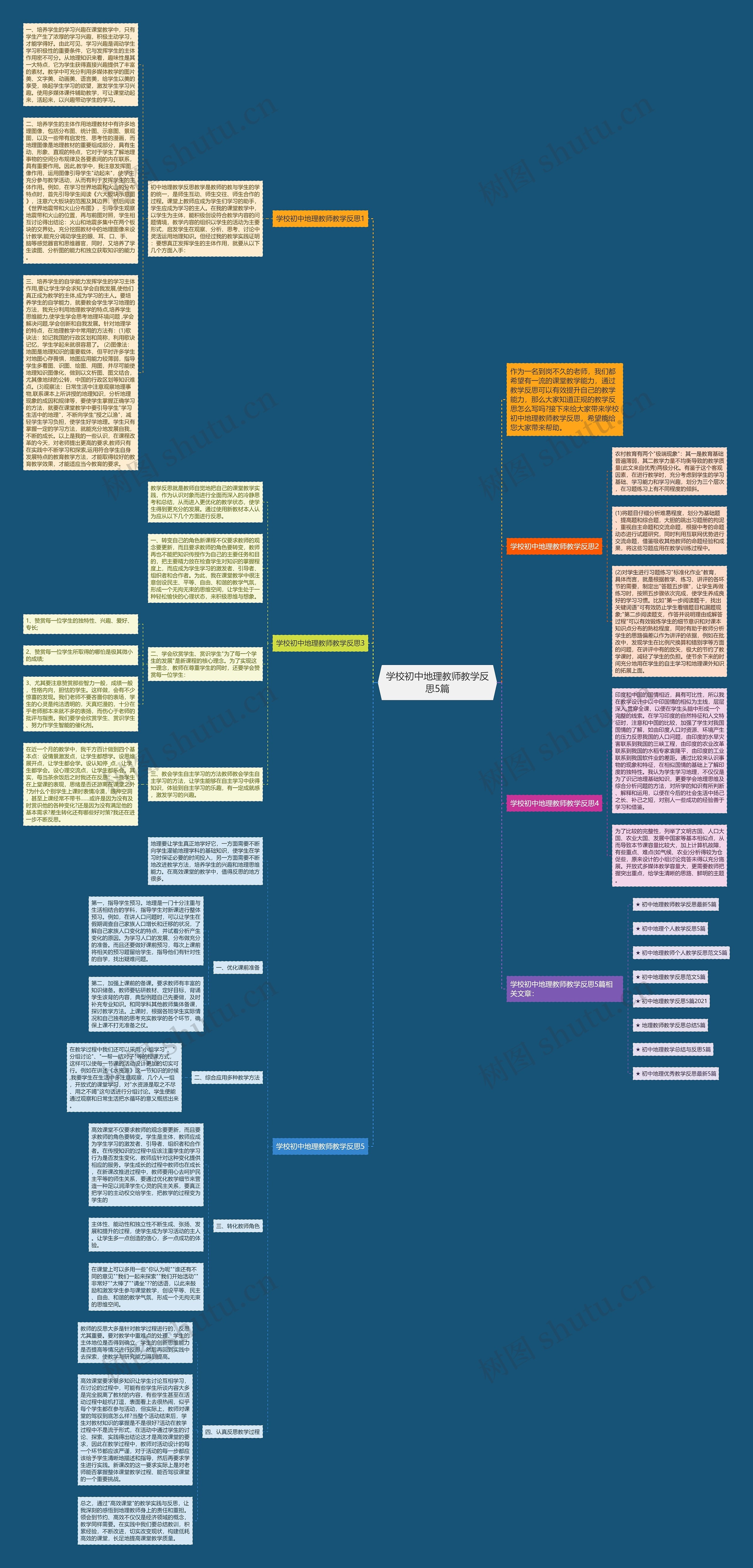 学校初中地理教师教学反思5篇思维导图