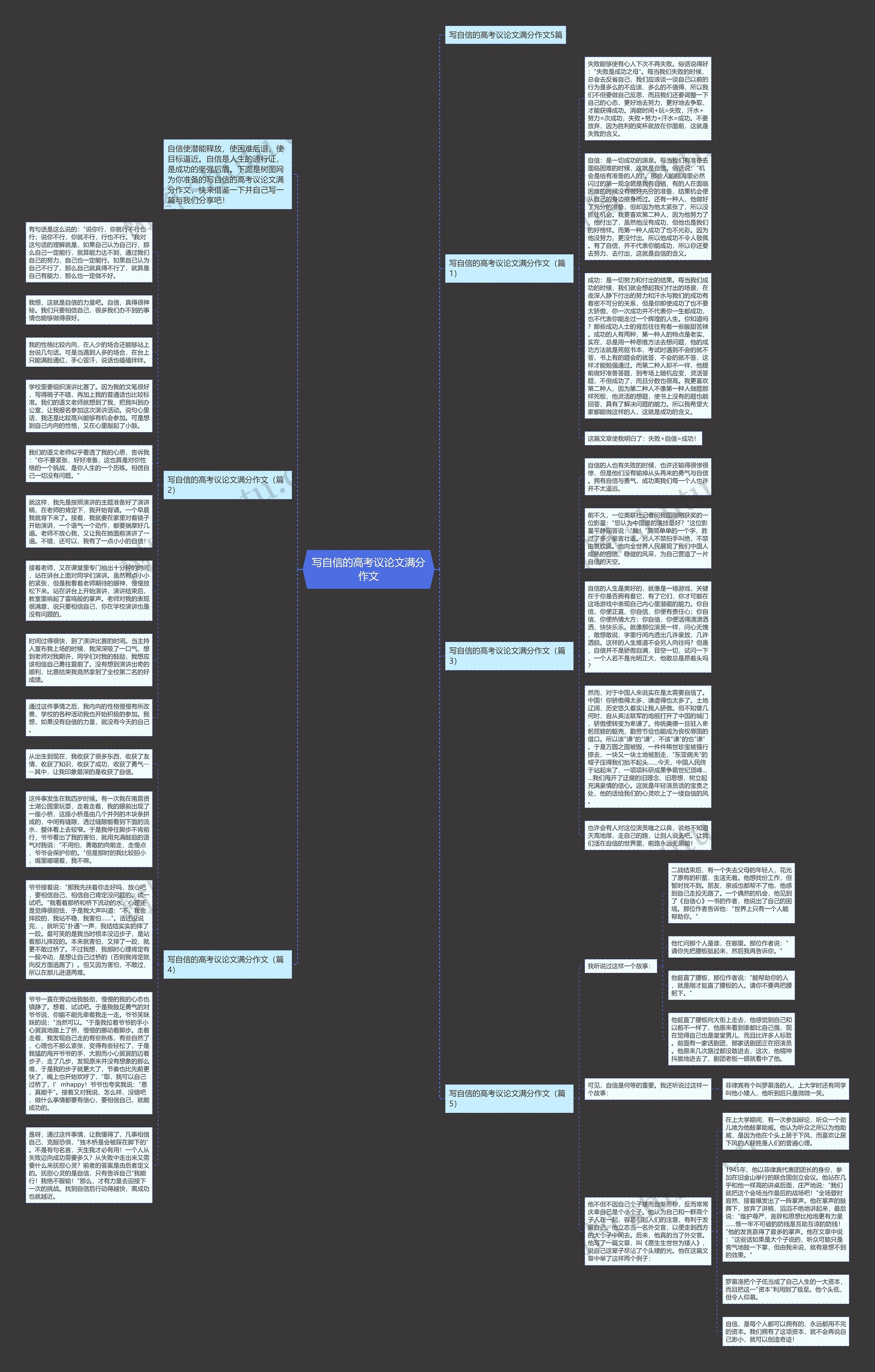 写自信的高考议论文满分作文思维导图