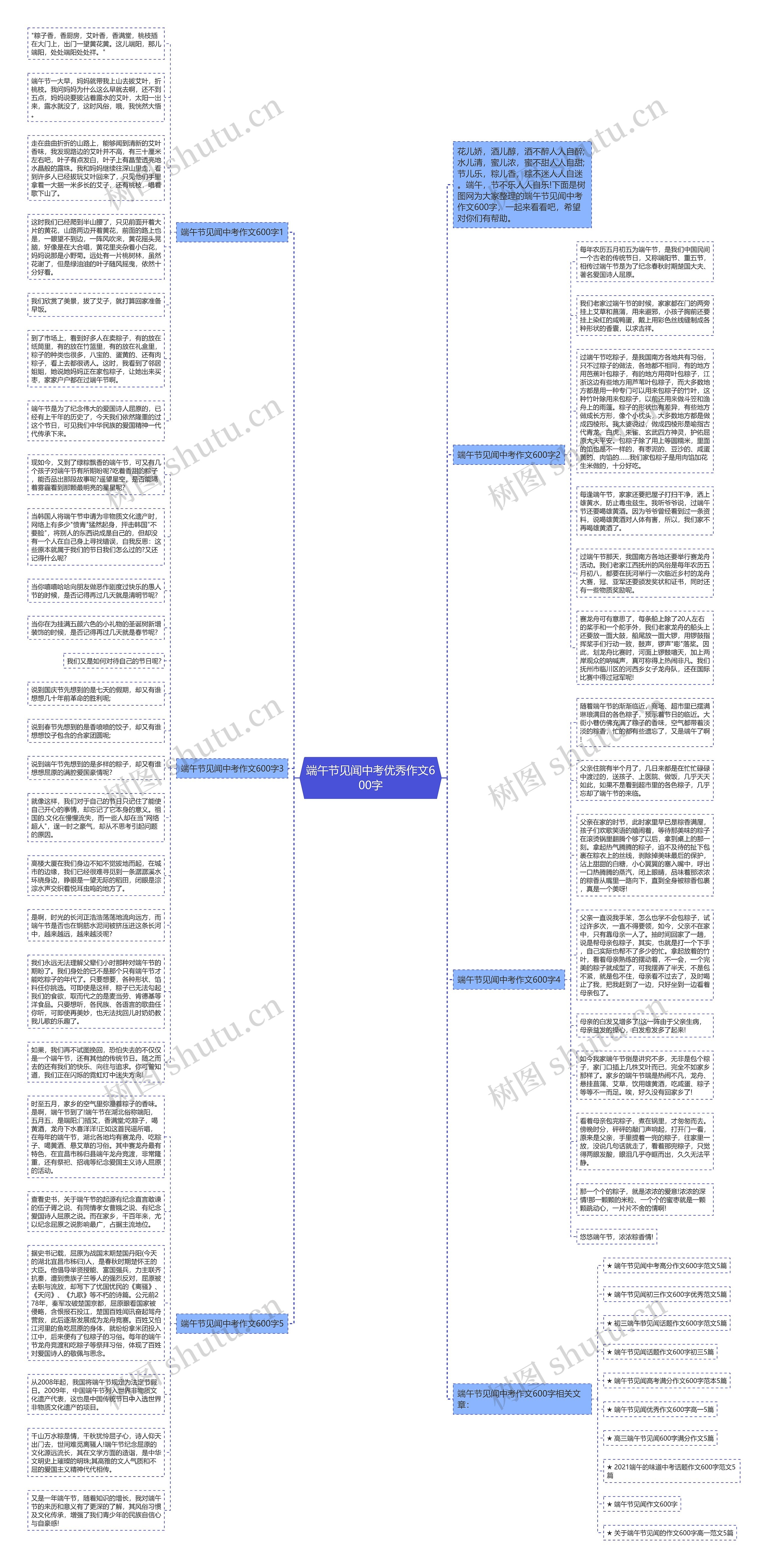 端午节见闻中考优秀作文600字思维导图