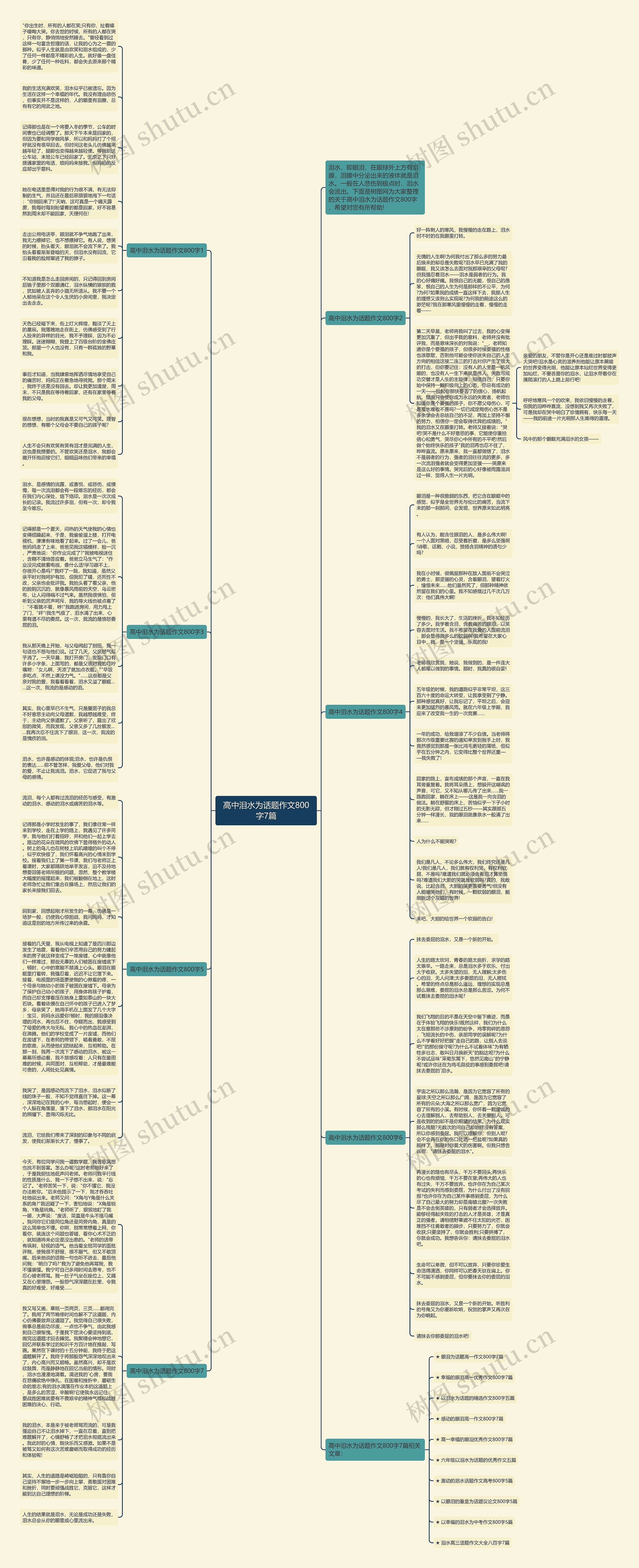 高中泪水为话题作文800字7篇思维导图