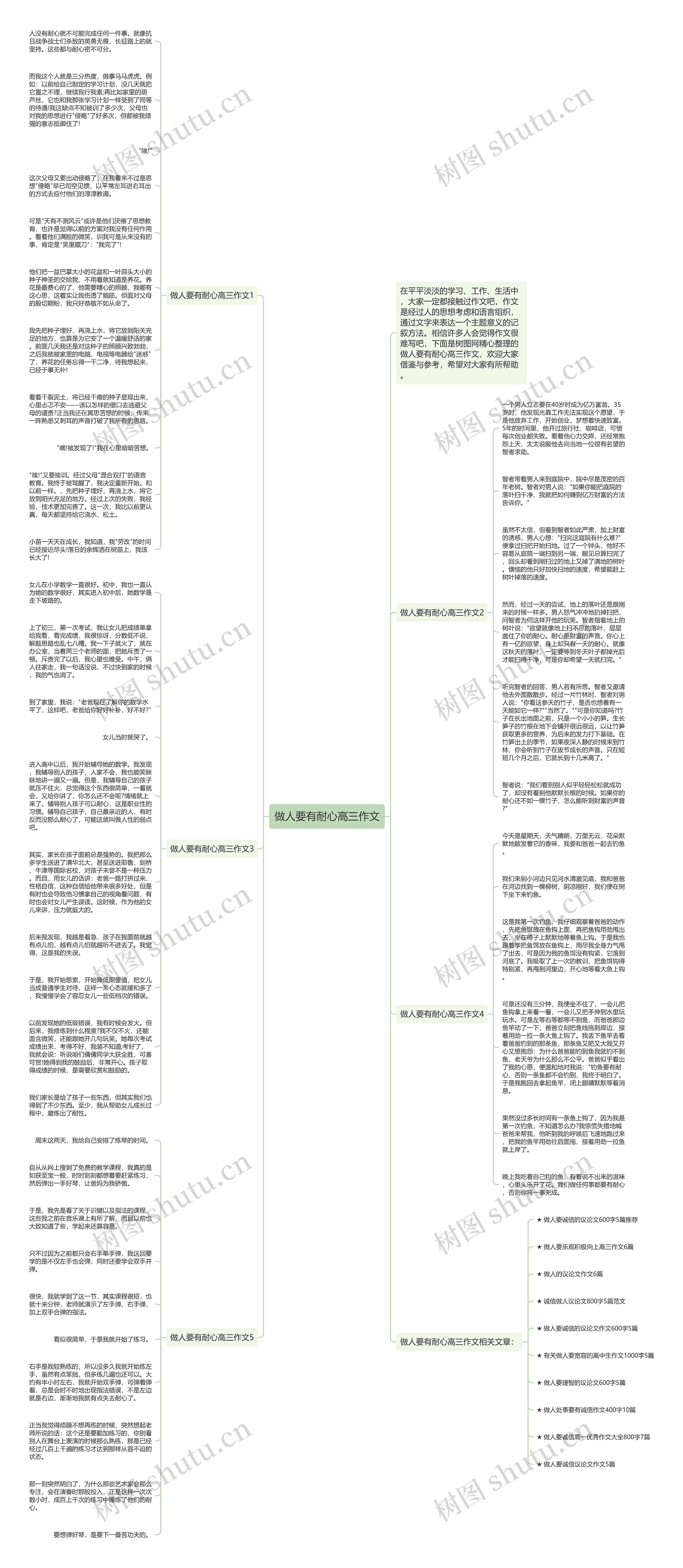 做人要有耐心高三作文思维导图