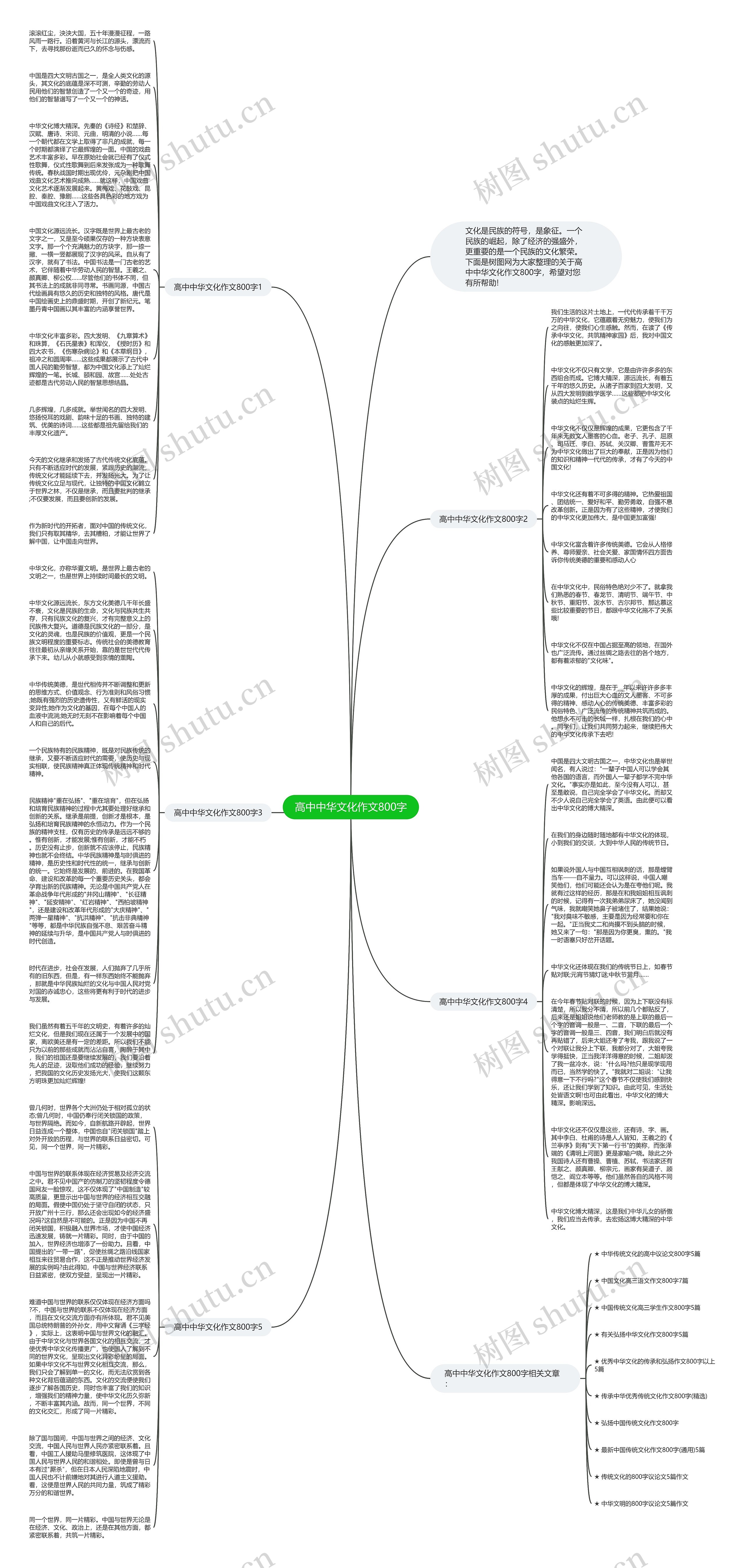 高中中华文化作文800字思维导图