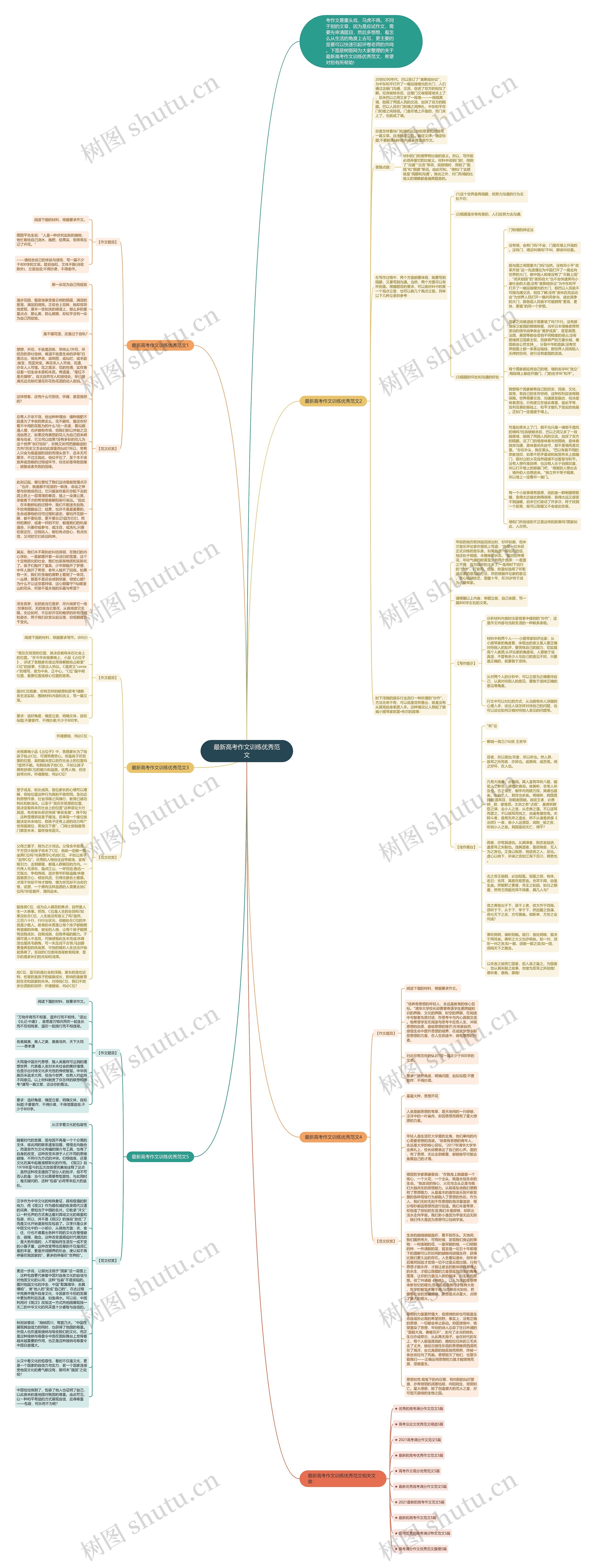 最新高考作文训练优秀范文思维导图