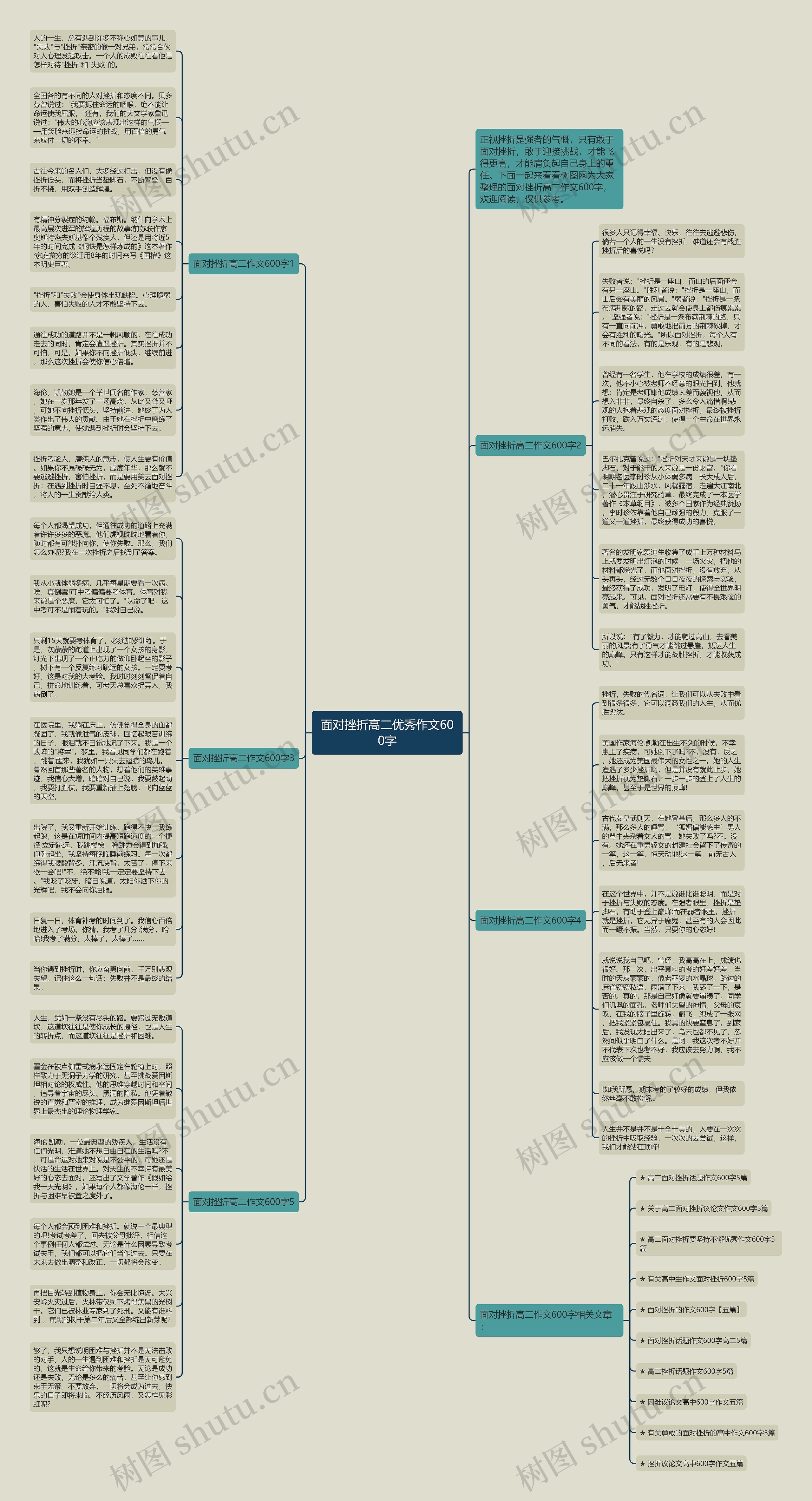 面对挫折高二优秀作文600字思维导图
