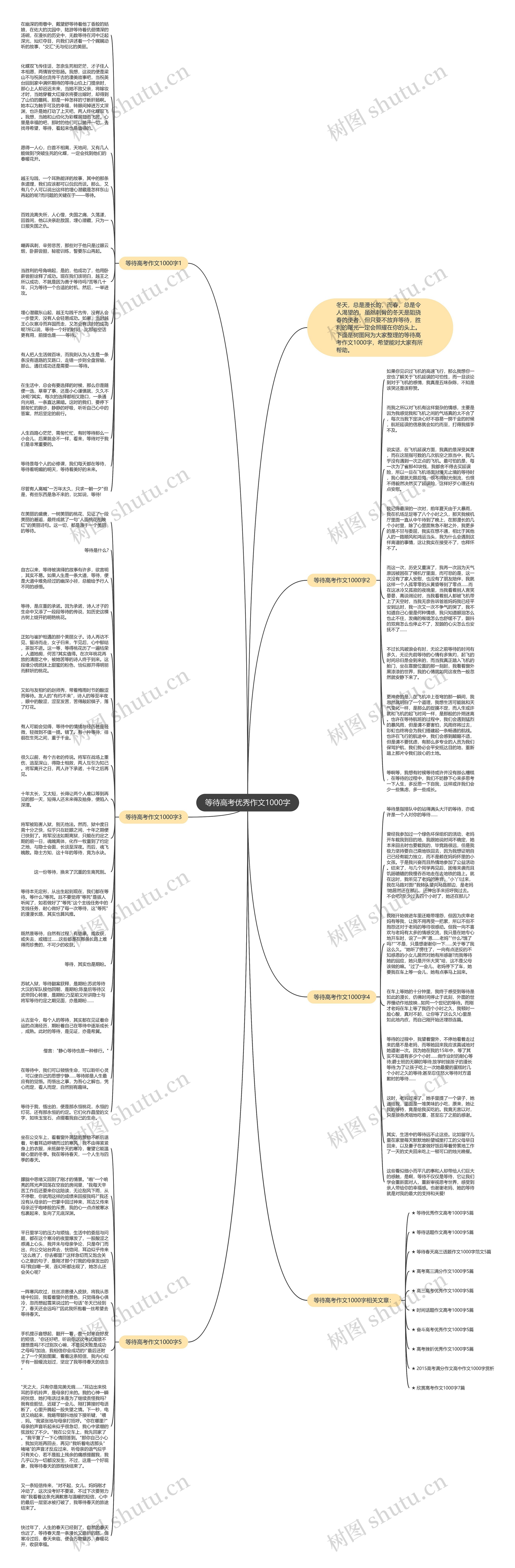 等待高考优秀作文1000字思维导图