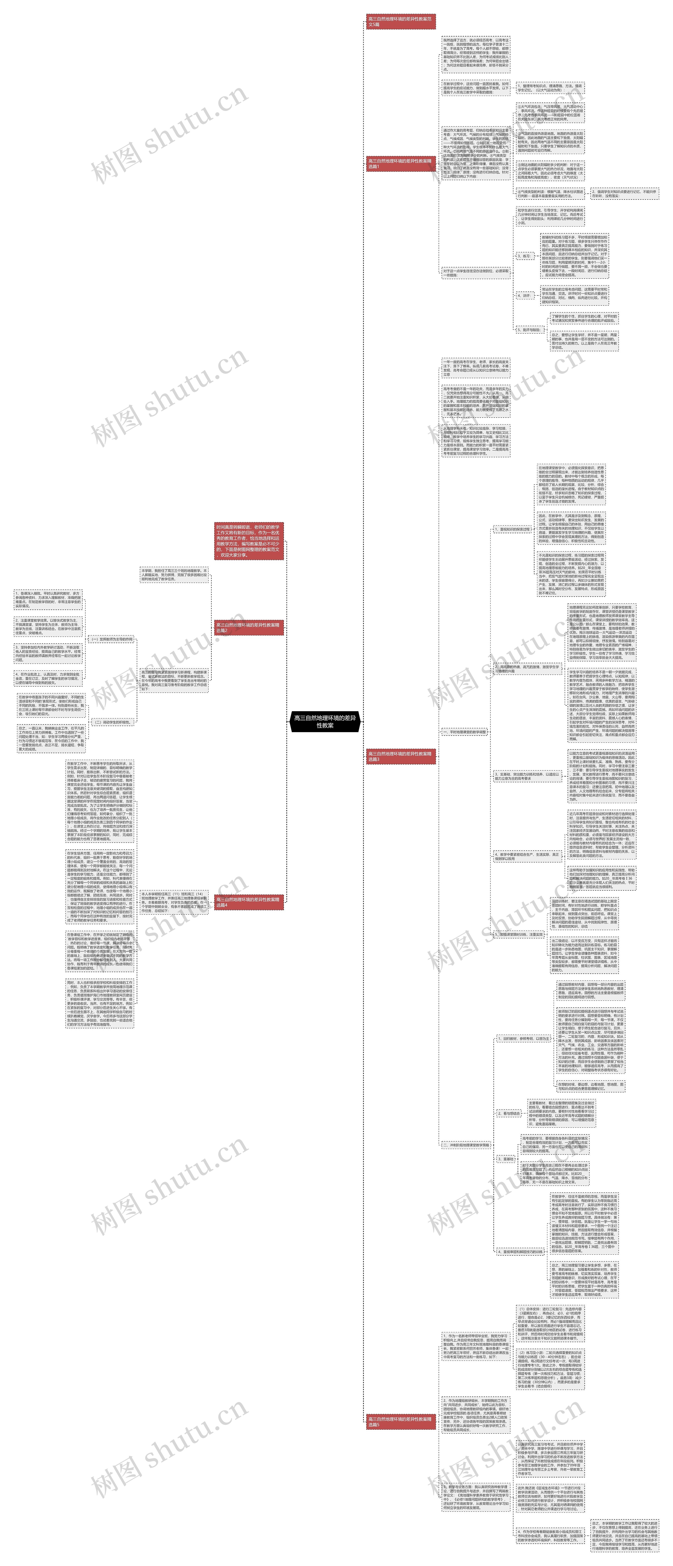 高三自然地理环境的差异性教案思维导图