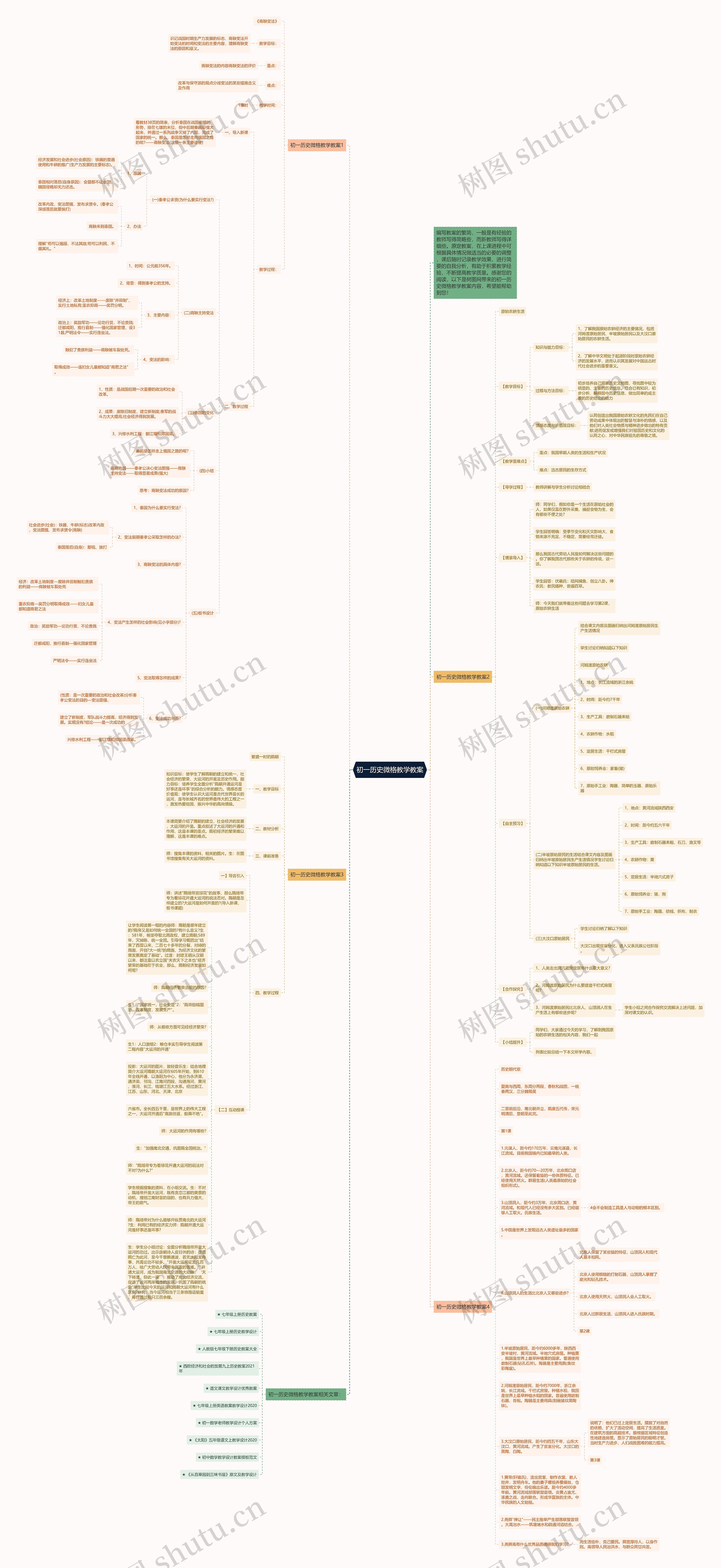 初一历史微格教学教案思维导图